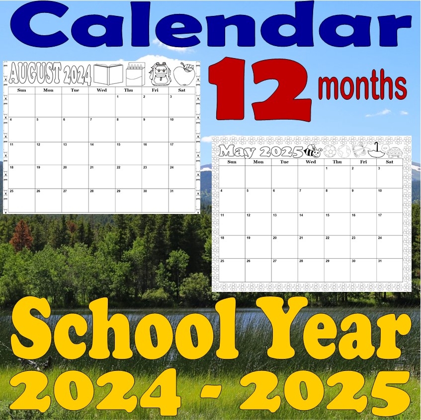 August 2025 Calendar Coloring Page