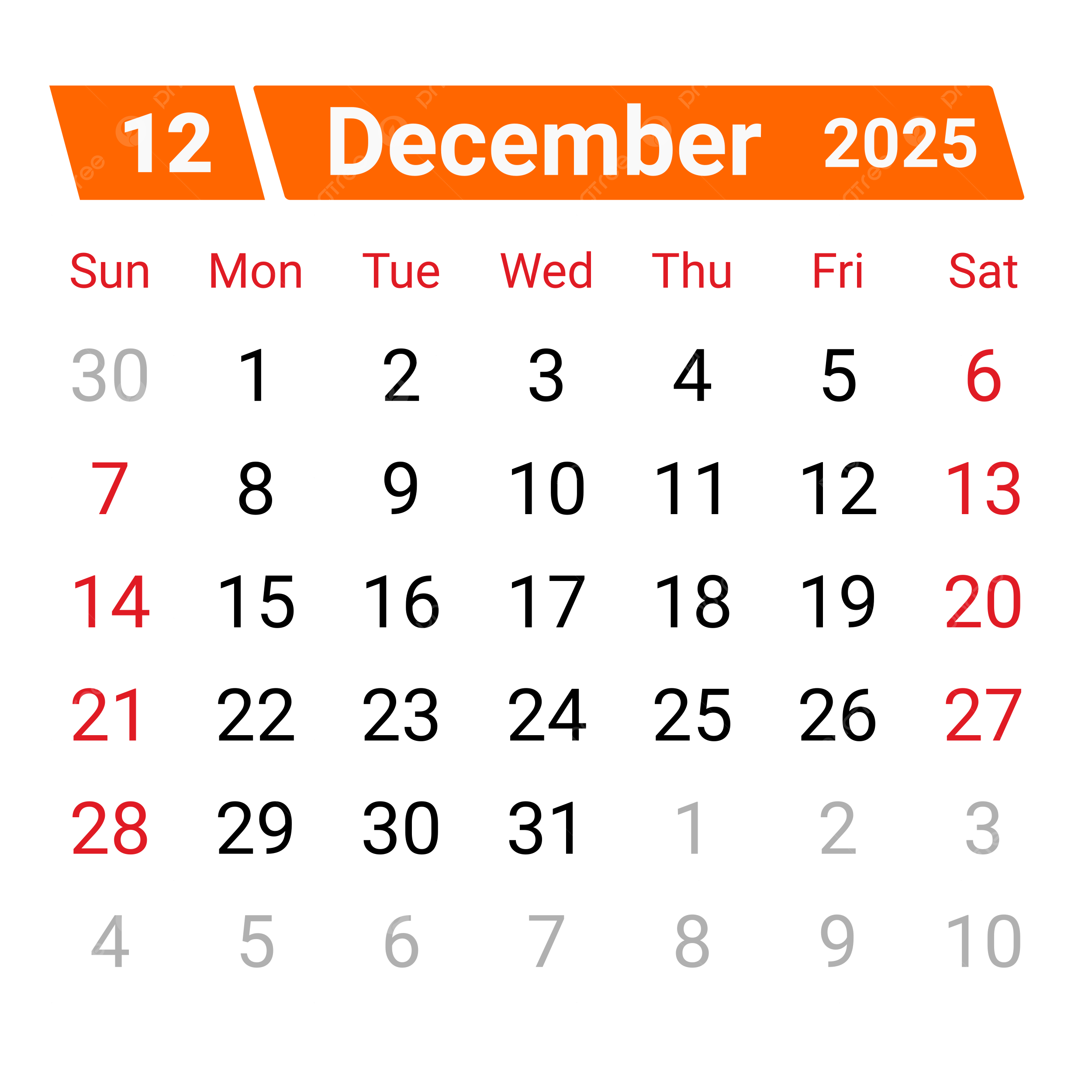 December 6th 2025 Calendar