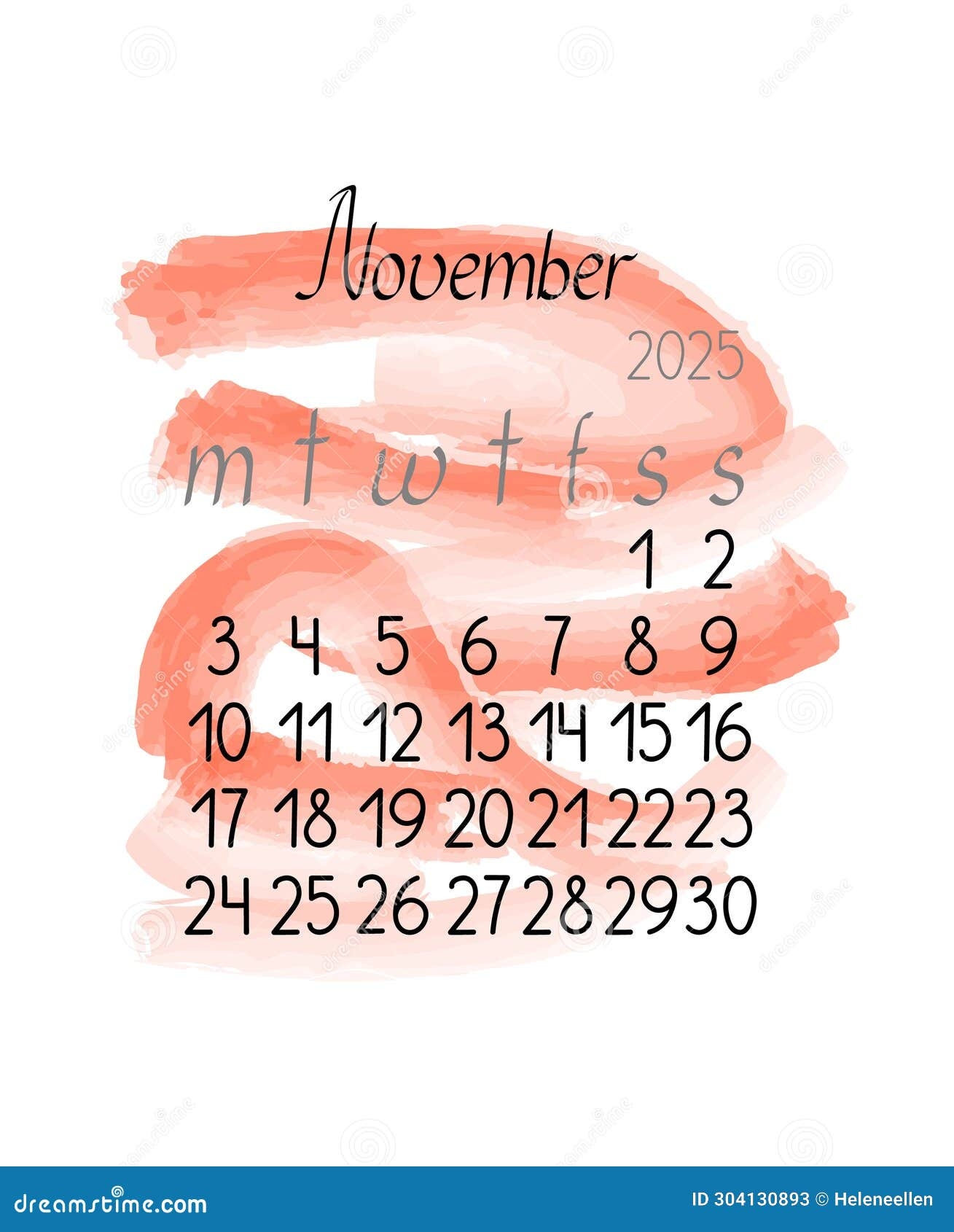 Calendar Monthly Template For November 2025 In Simple Minimalist Style Vertical Portrait Orientation Stock Vector Illustration Of Date Style 304130893