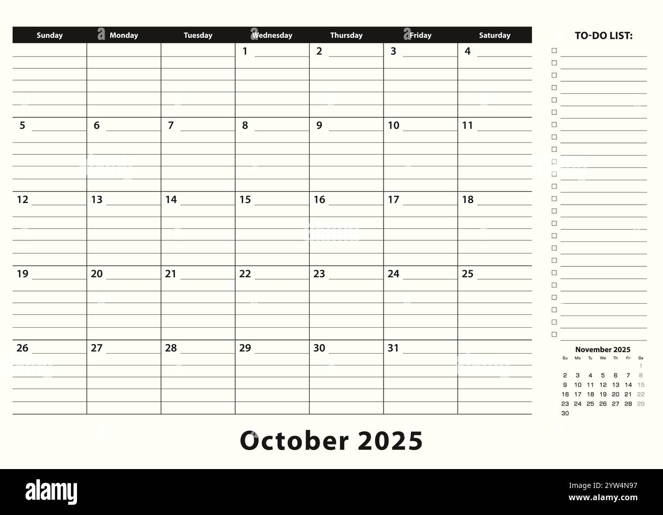 Calendar October Stock Vector Images Page 3 Alamy