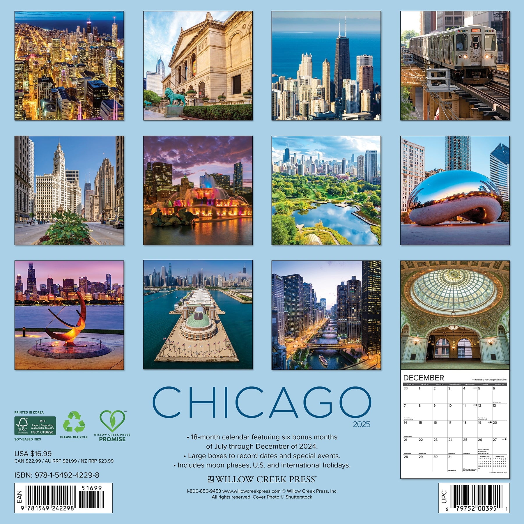 Chicago 2025 Wall Calendar Walmart