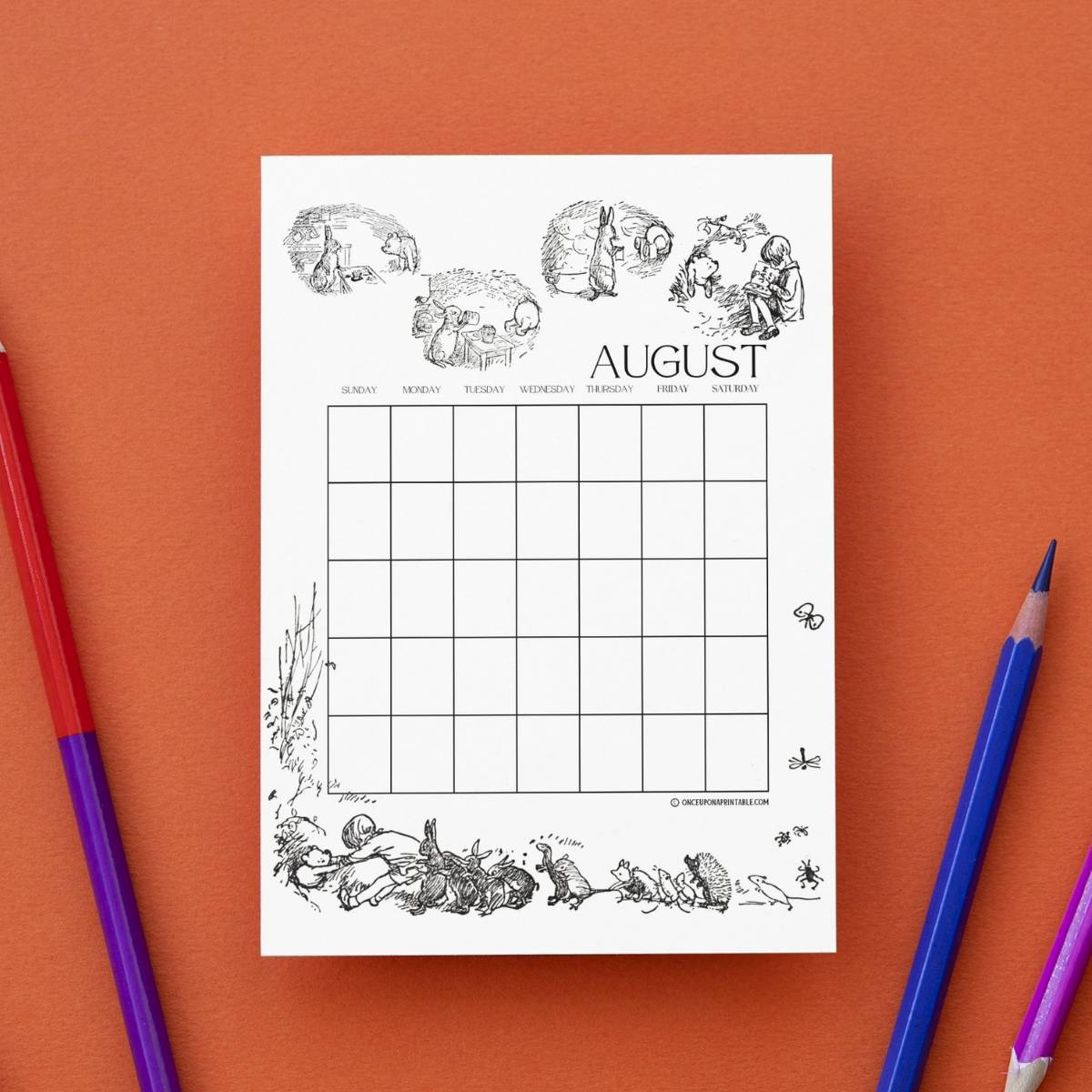 Classic Winnie The Pooh Free Printable Calendar Once Upon A Printable