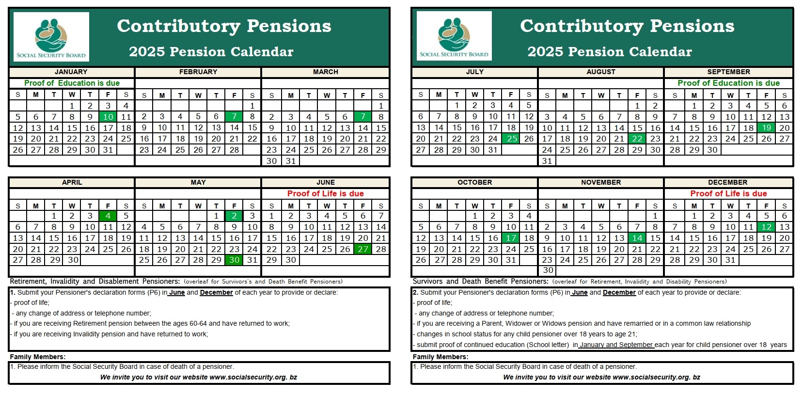Social Security Payment Calendar For December 2025