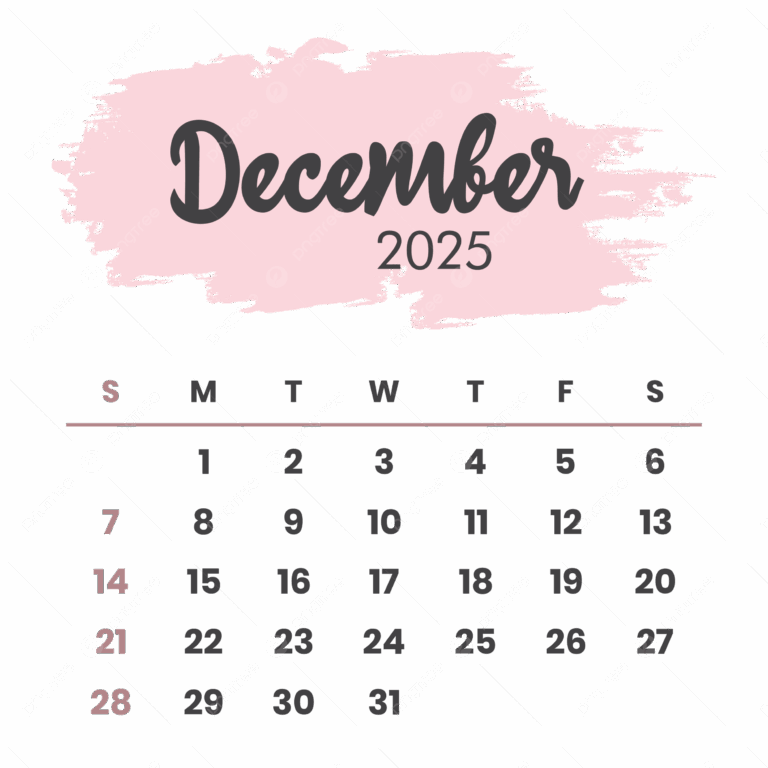 December 2025 Calendar Layout Printable Overlay Organize Task Or Event Vector December 2025 December 2025 Calendar 2025 Calendar PNG And Vector With Transparent Background For Free Download