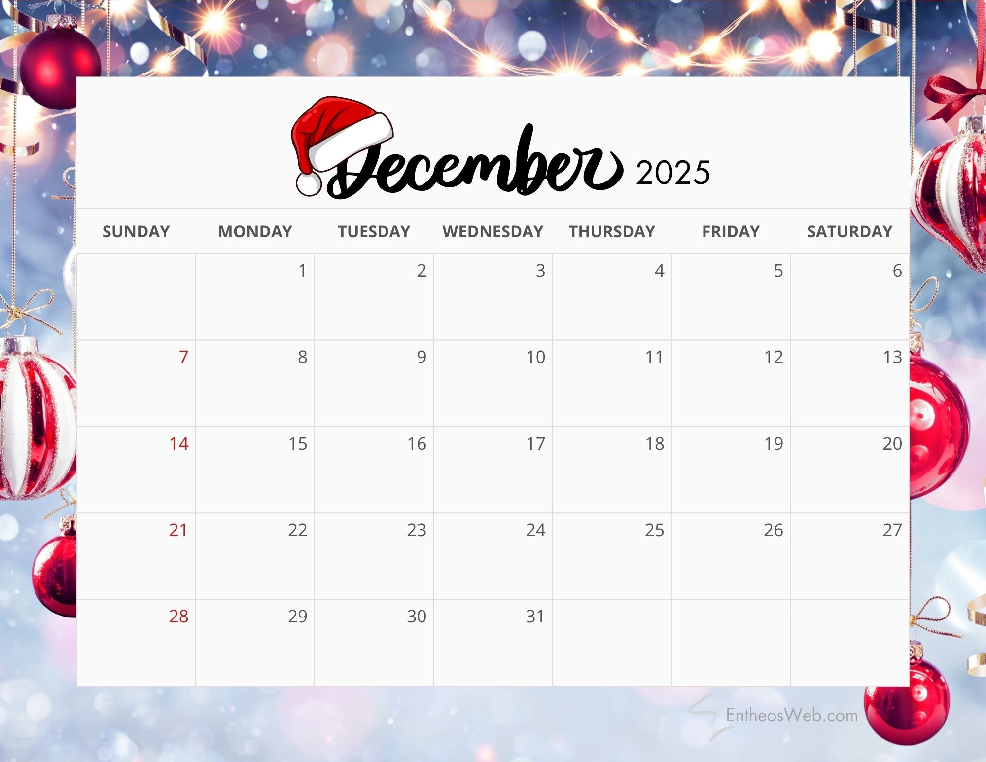 Event Calendar December 2025