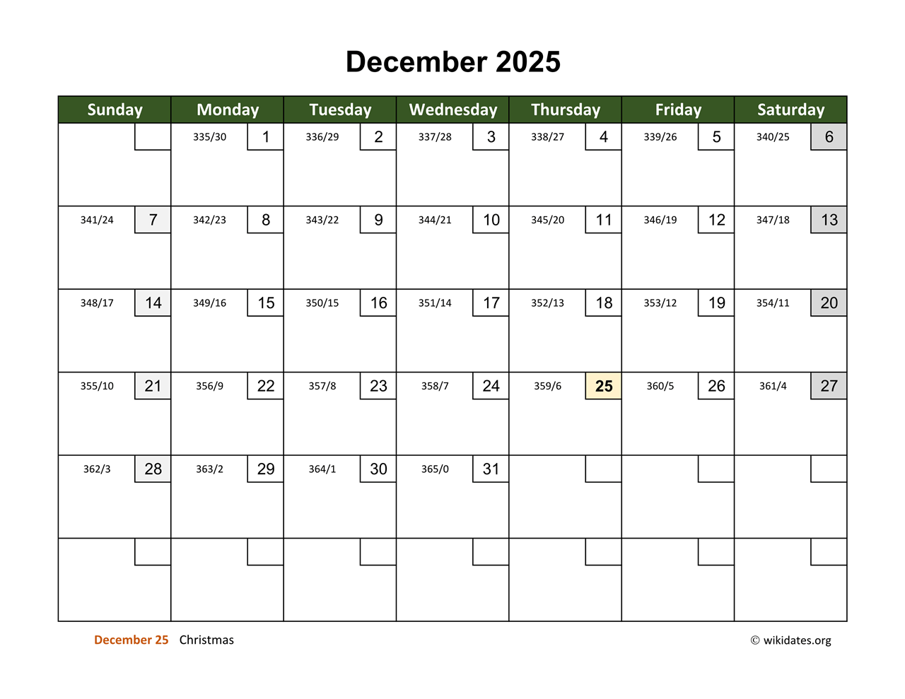 How Many Days In December 2025 Calendar