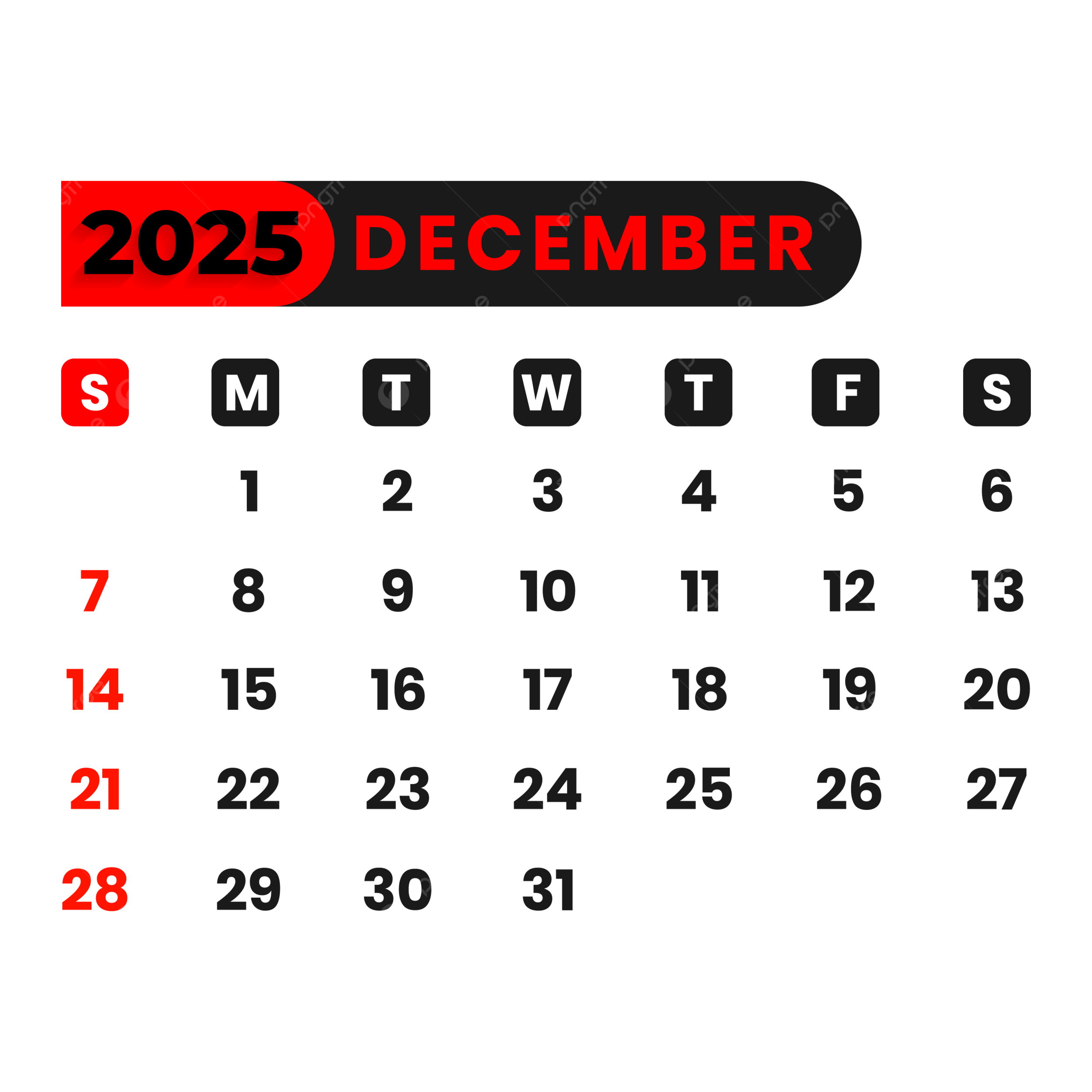 December 2 Calendar 2025