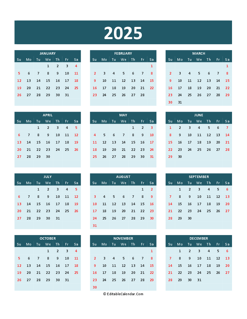 November 2025 Word Calendar