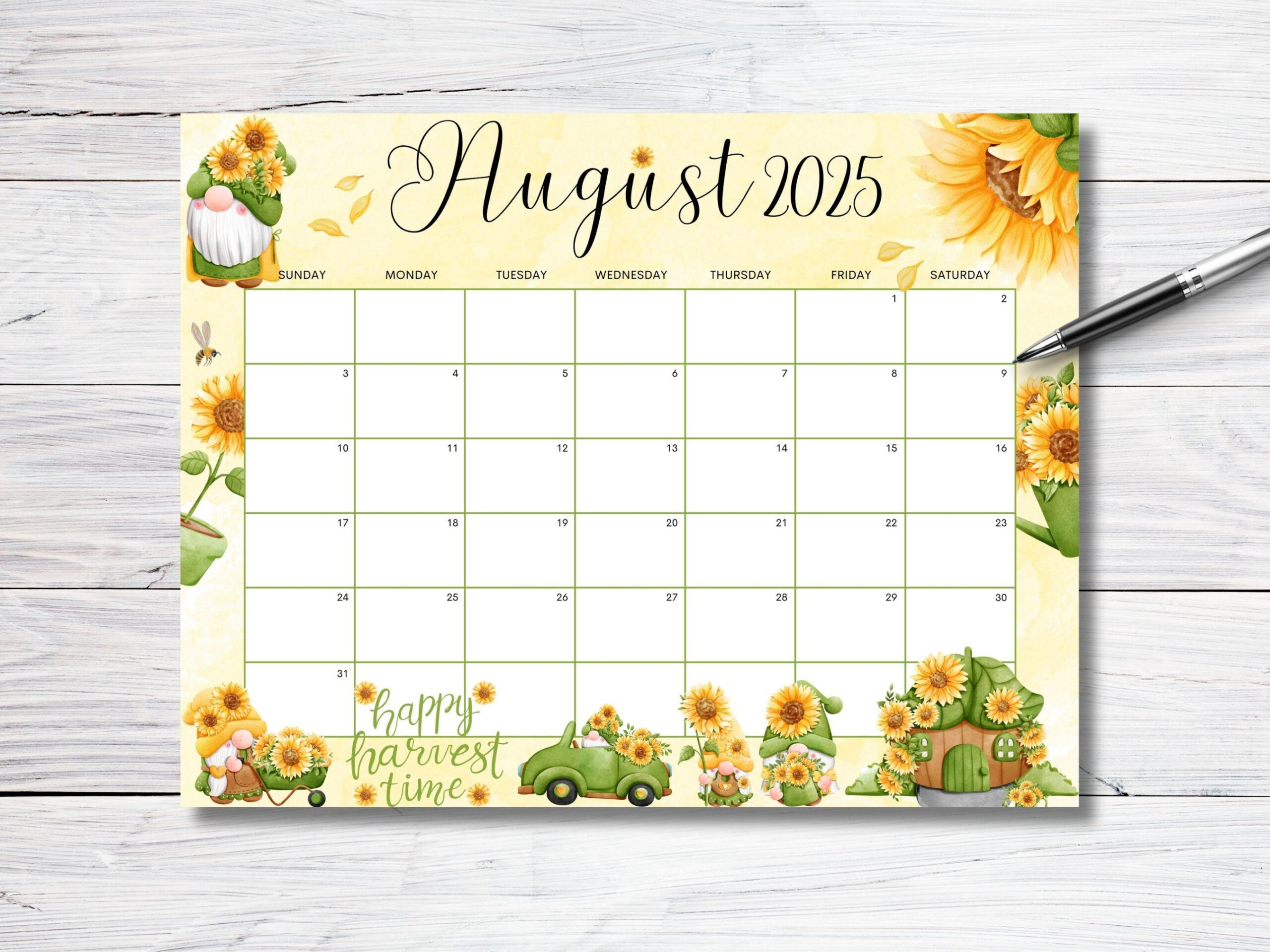 Weekly Calendar August 2025