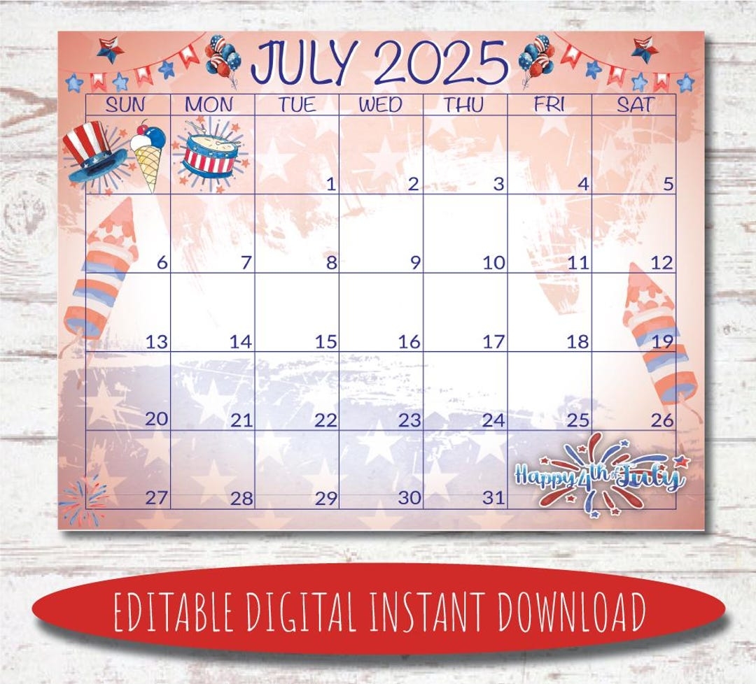 July 2025 Blank Printable Calendar