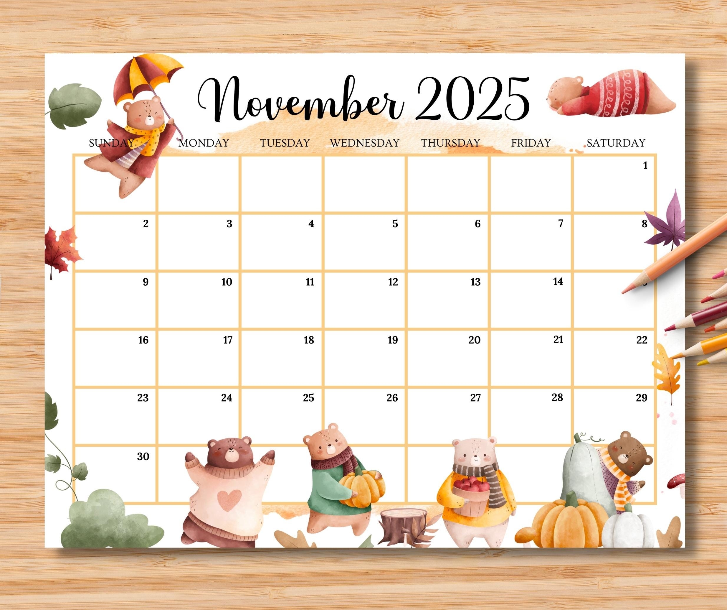 November 2025 Editable Calendar Word November 2025 Editable Calendar Word
