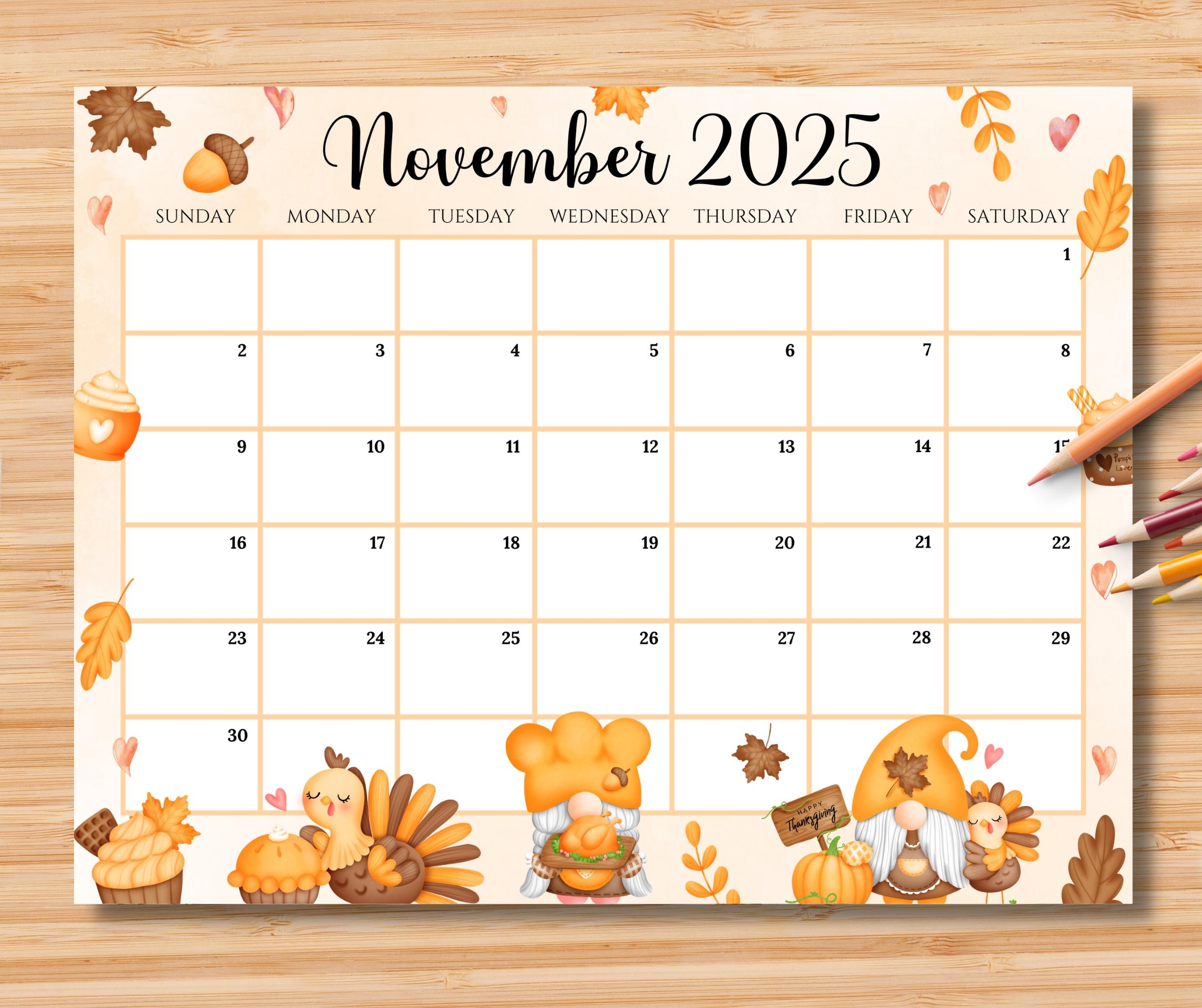 Show Calendar For The Month Of November 2025