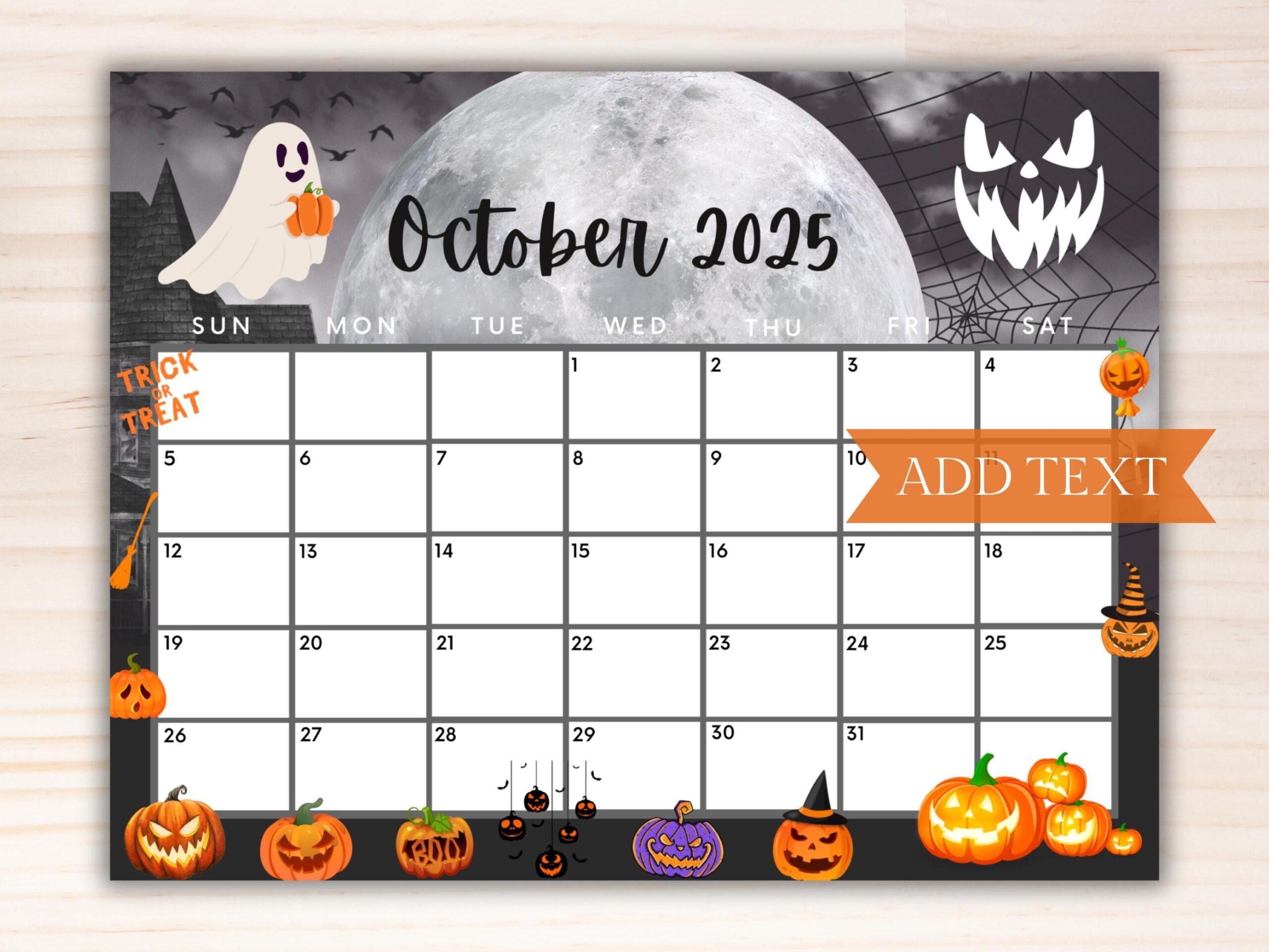 October Daily Calendar 2025