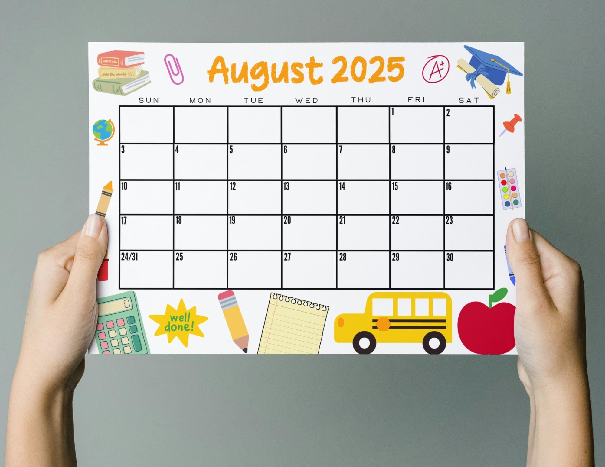 August 2025 Calendar Back To School
