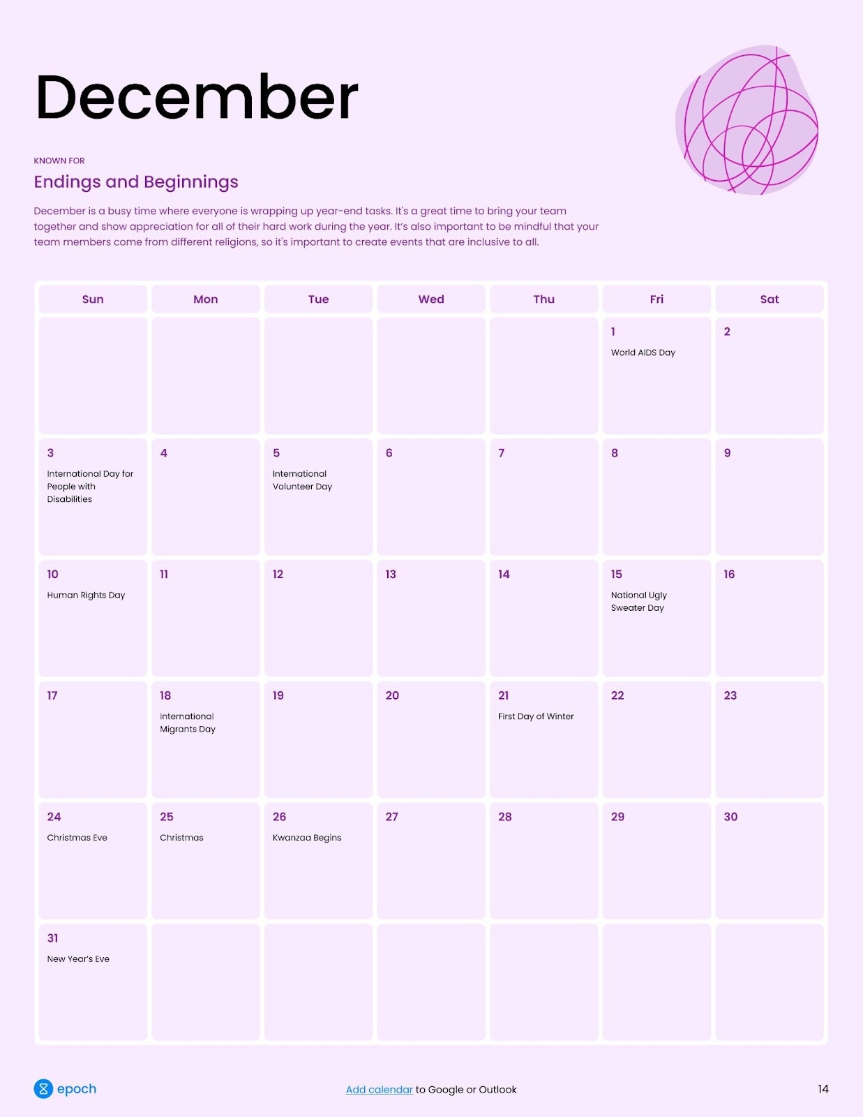 Epoch Month Of Events December 2023