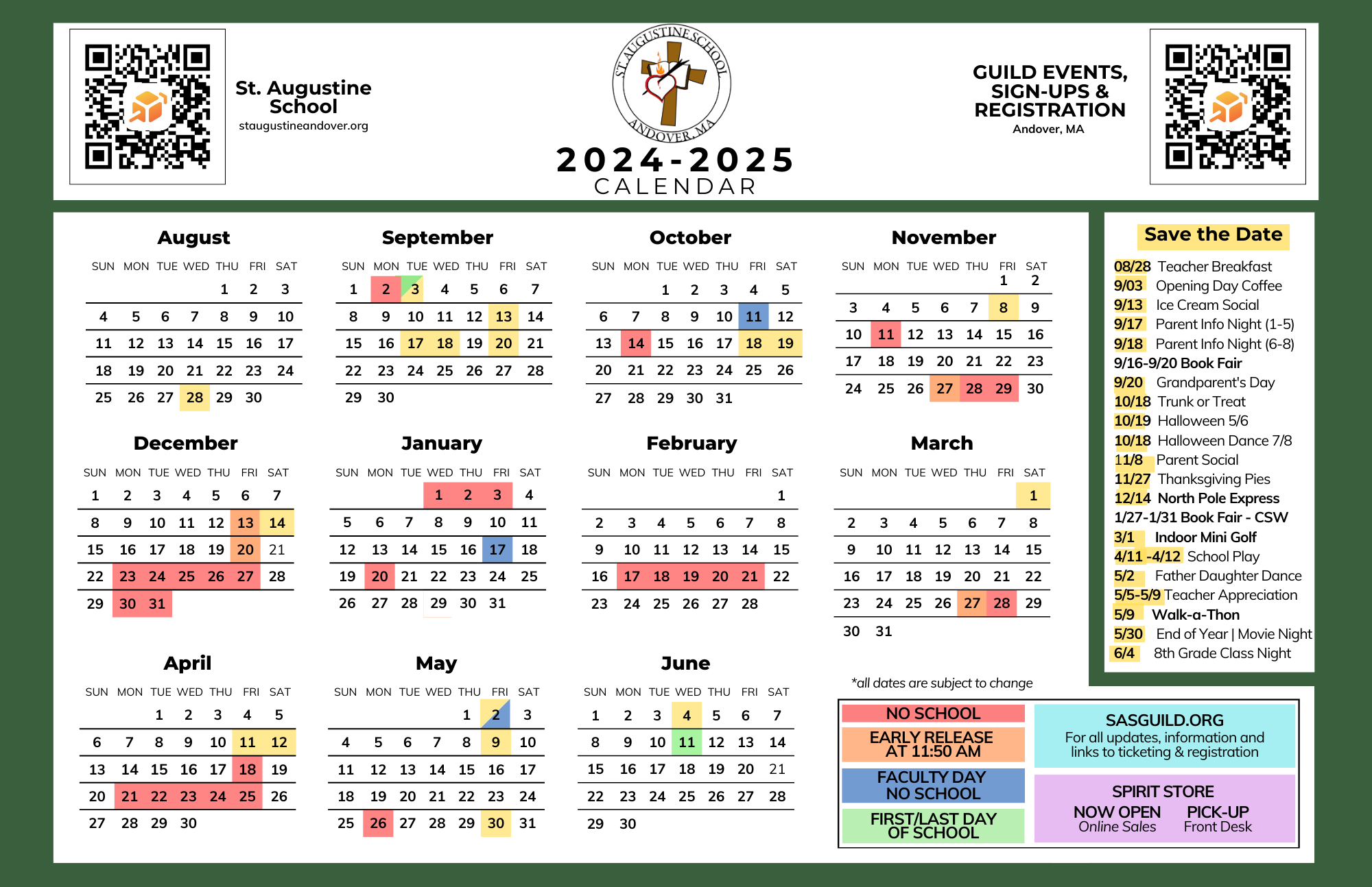Event Calendar St Augustine School