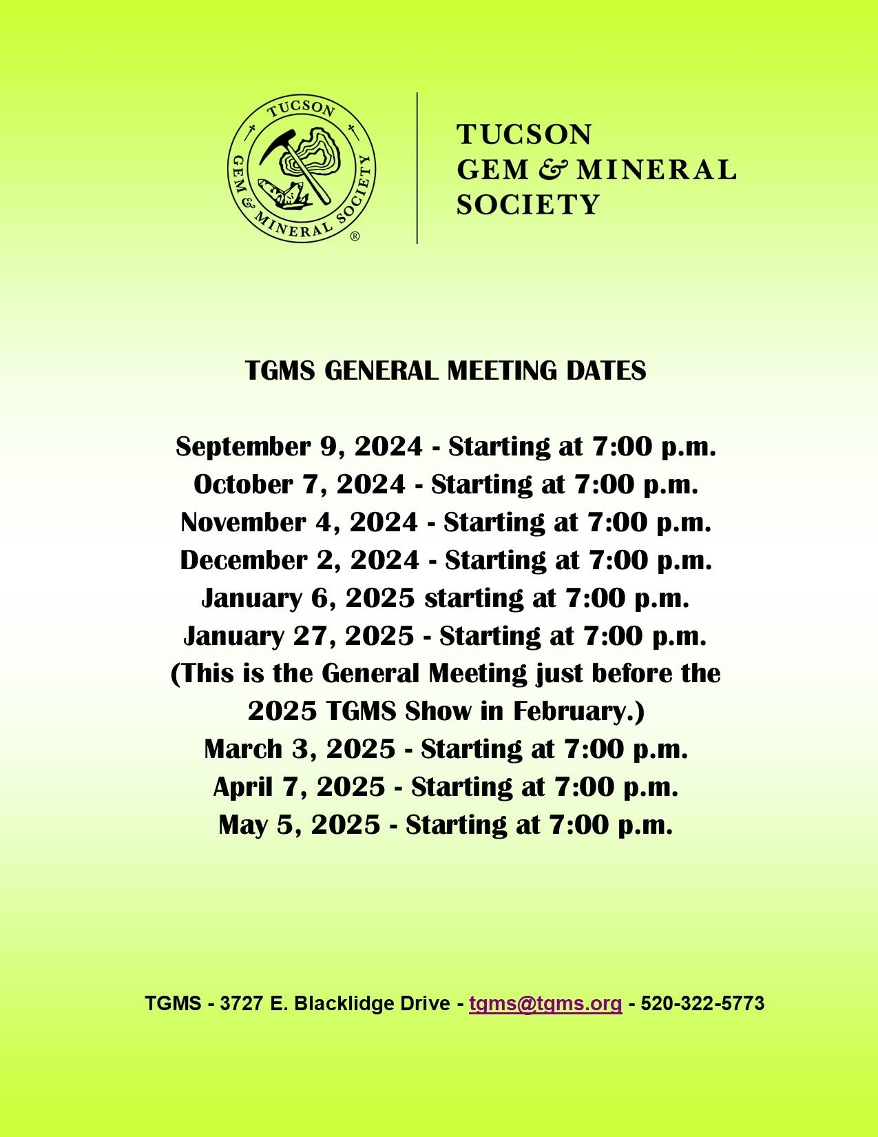 Events List Tucson Gem U0026 Mineral Society