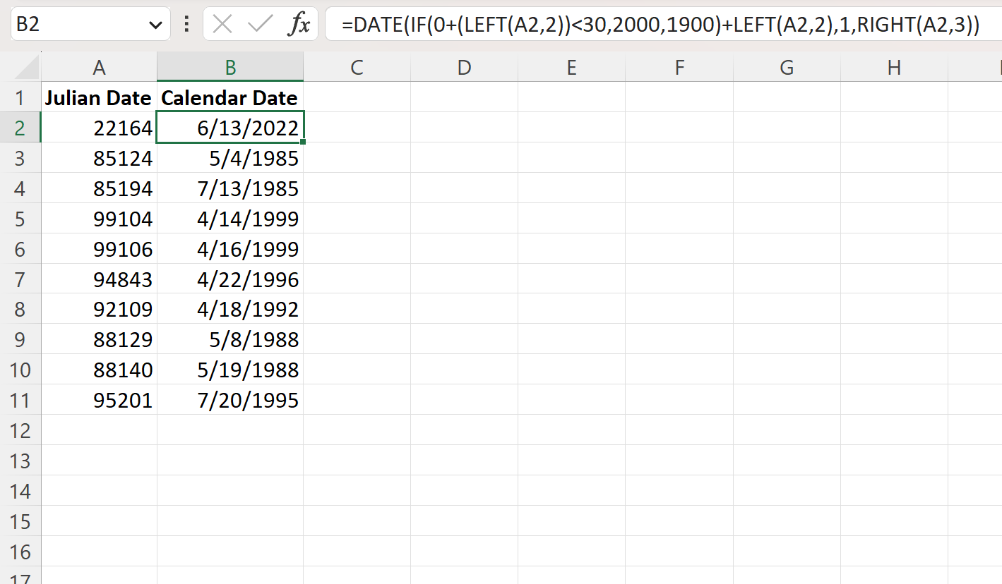 Julian Date Calendar 2025 Excel