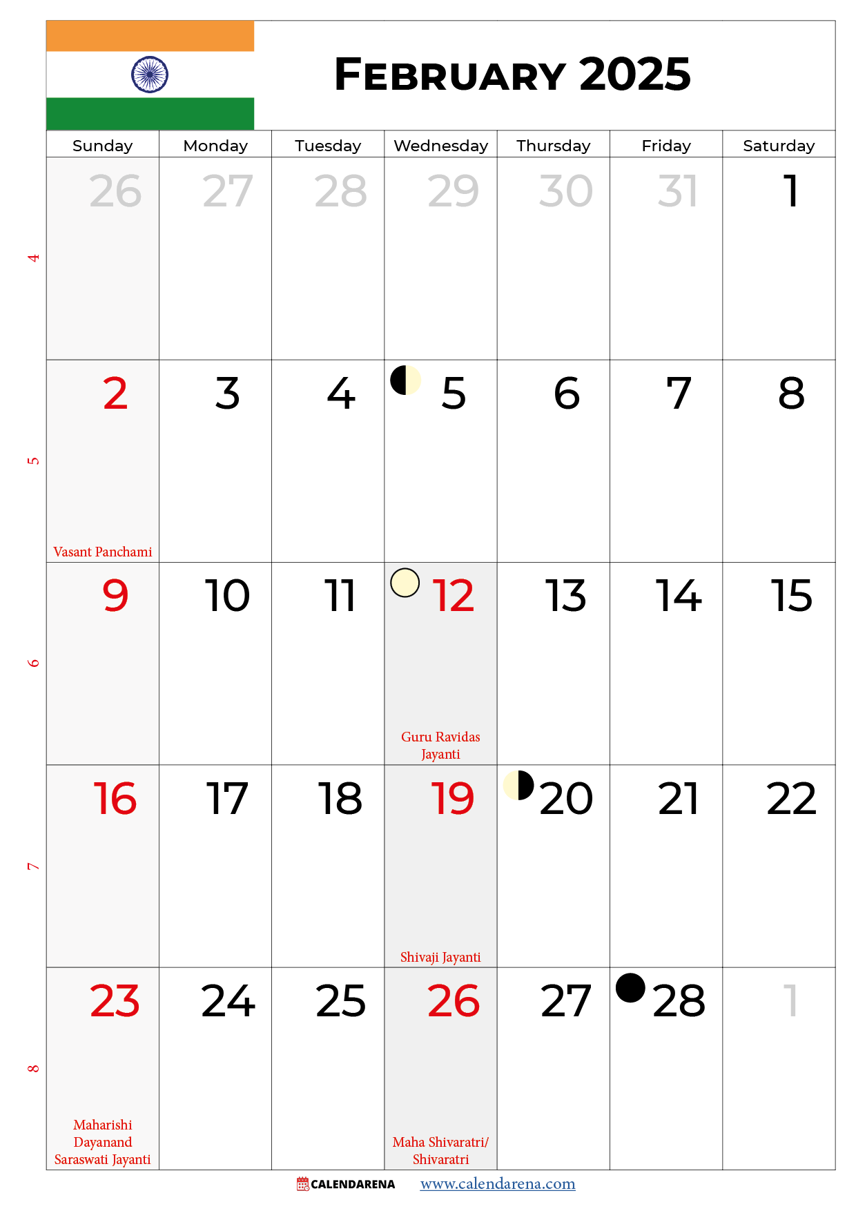 November Holiday Calendar 2025 India
