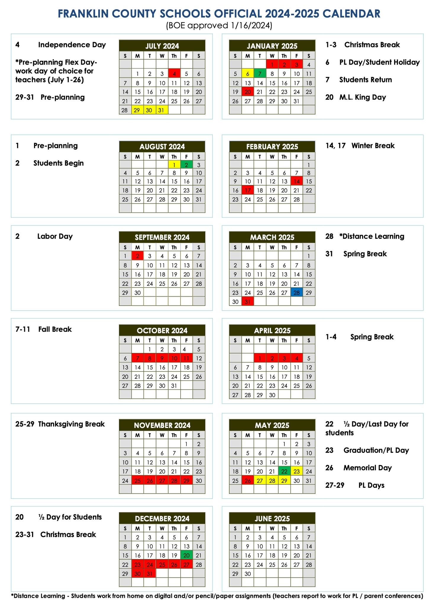Augusta County 2025 School Calendar