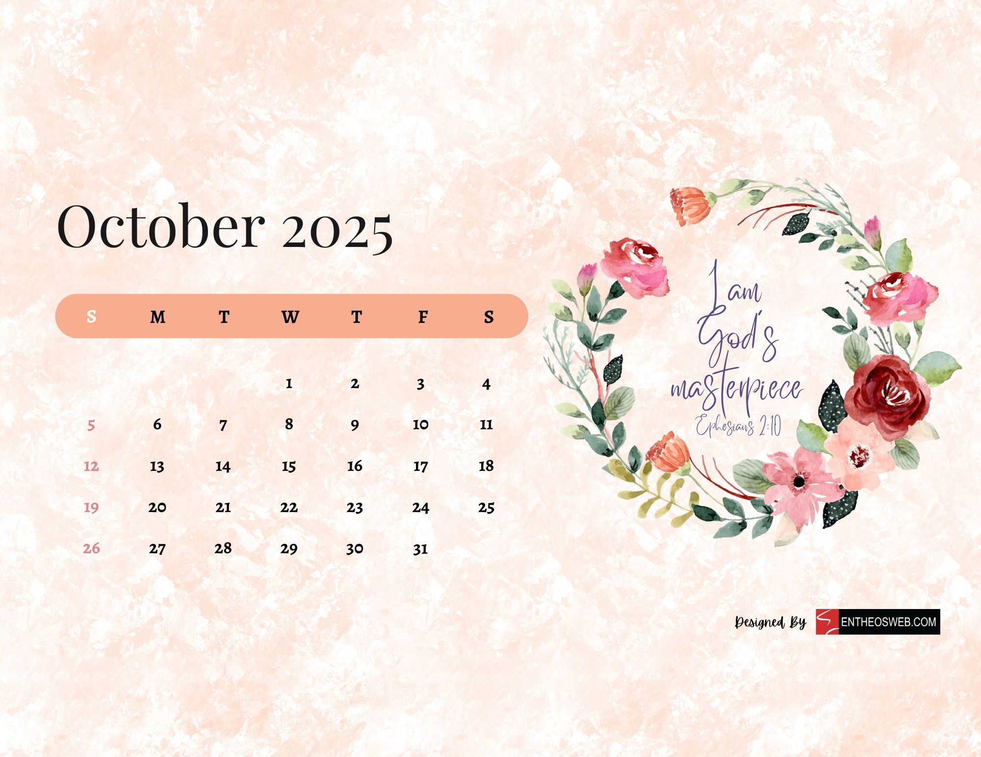 October 2025 Desktop Wallpaper Calendar