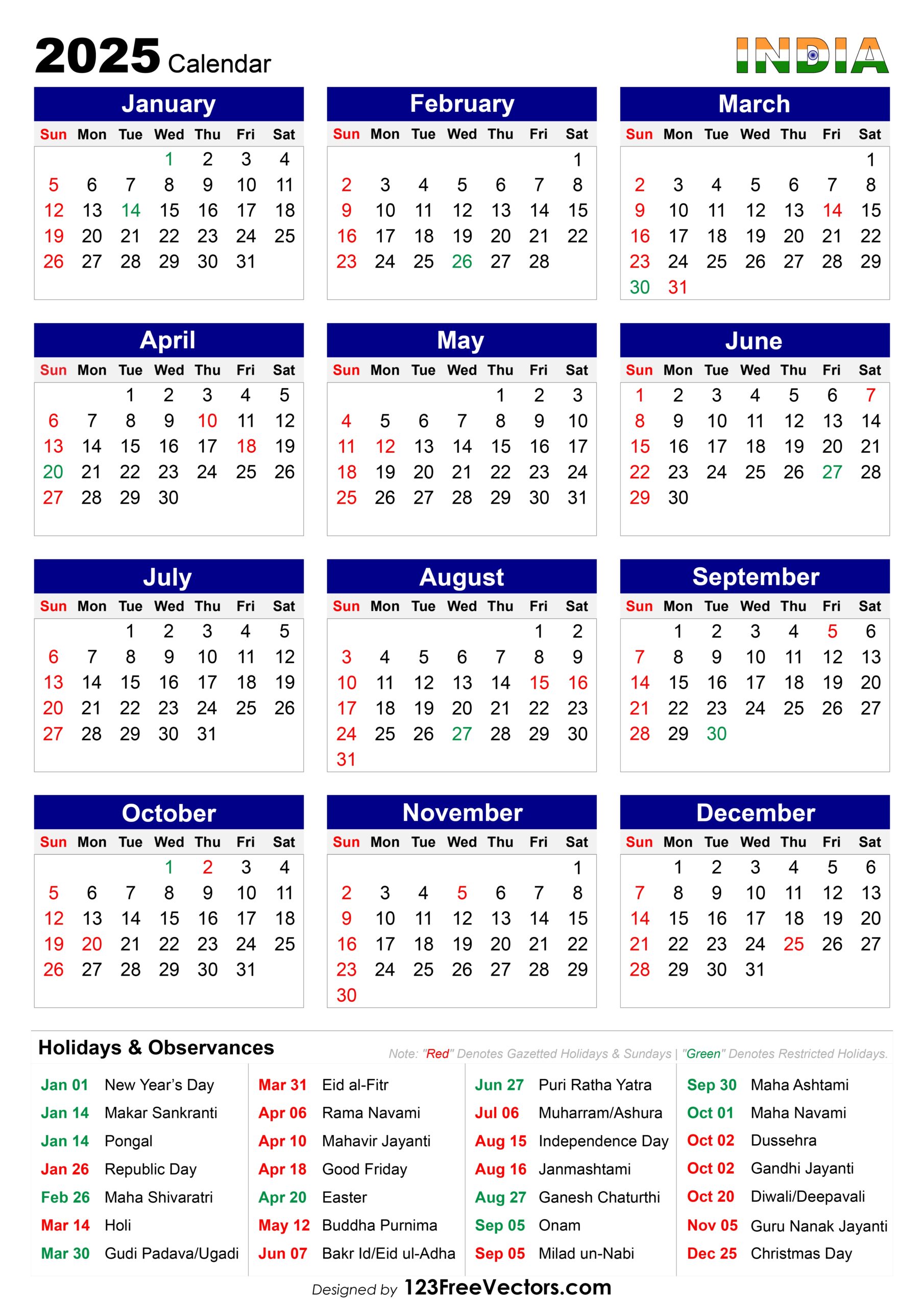 2 December Calendar 2025 Indian Specel Day