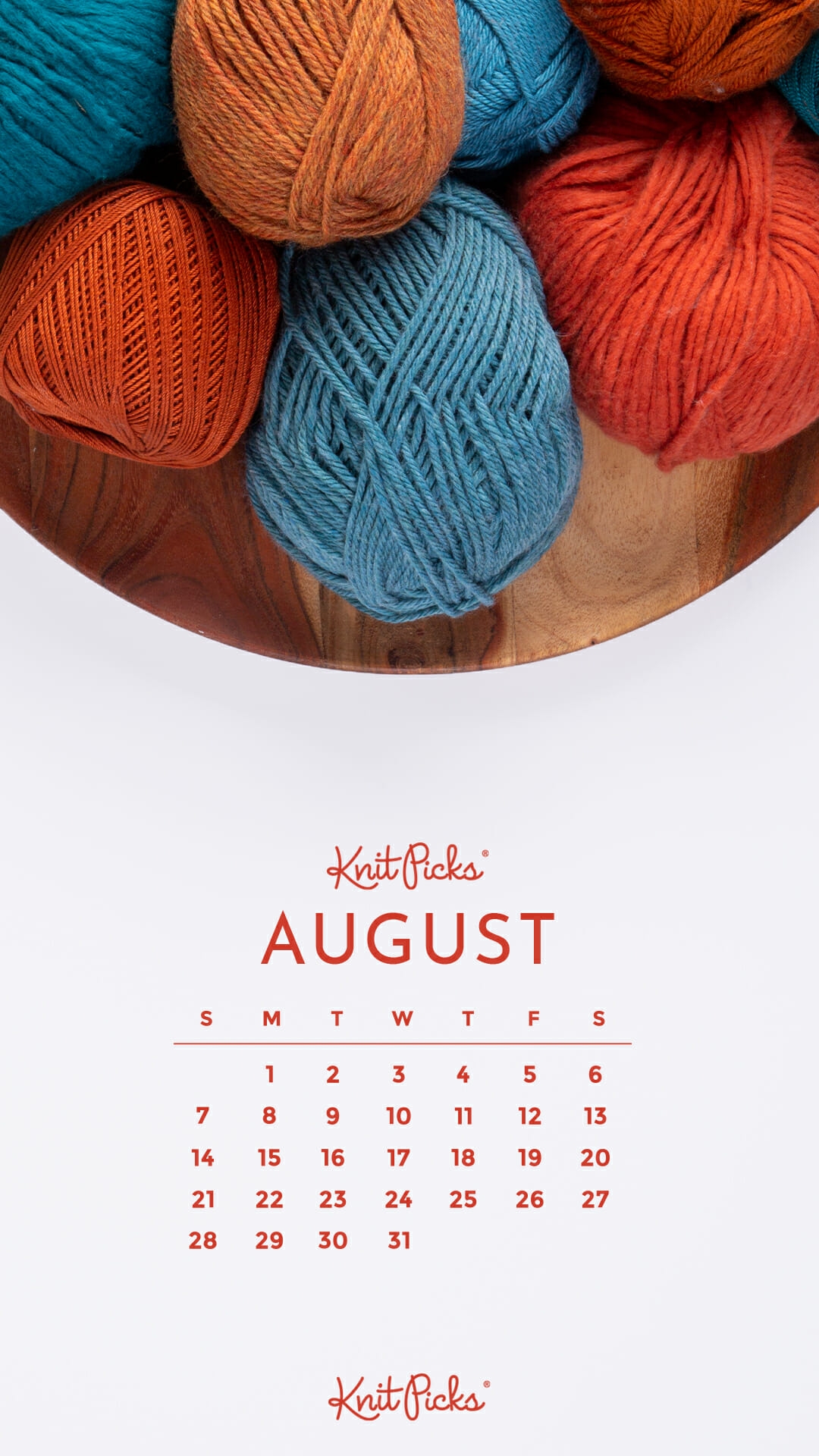 Free Downloadable August 2022 Calendar The Knit Picks Staff Knitting Blog