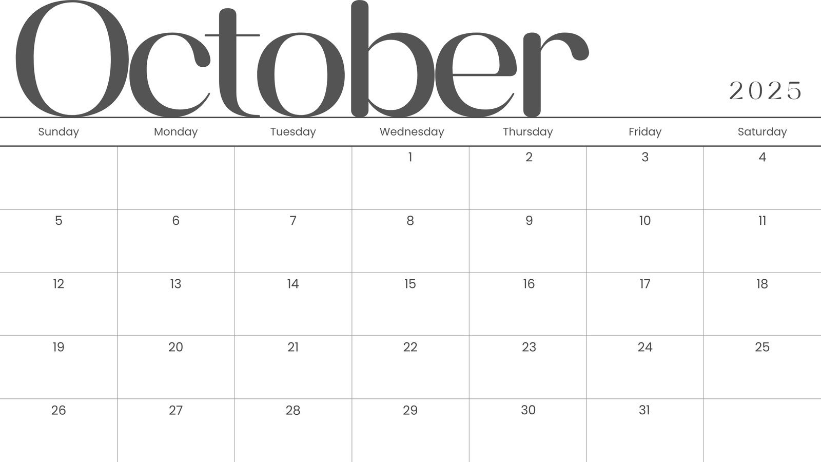 Calendar 2025 Today October