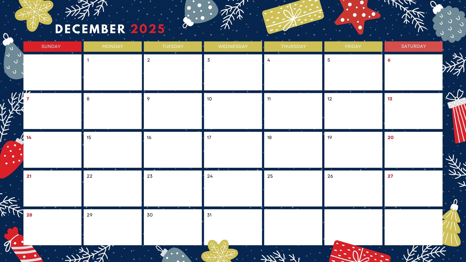 General Blue December 2025 Calender