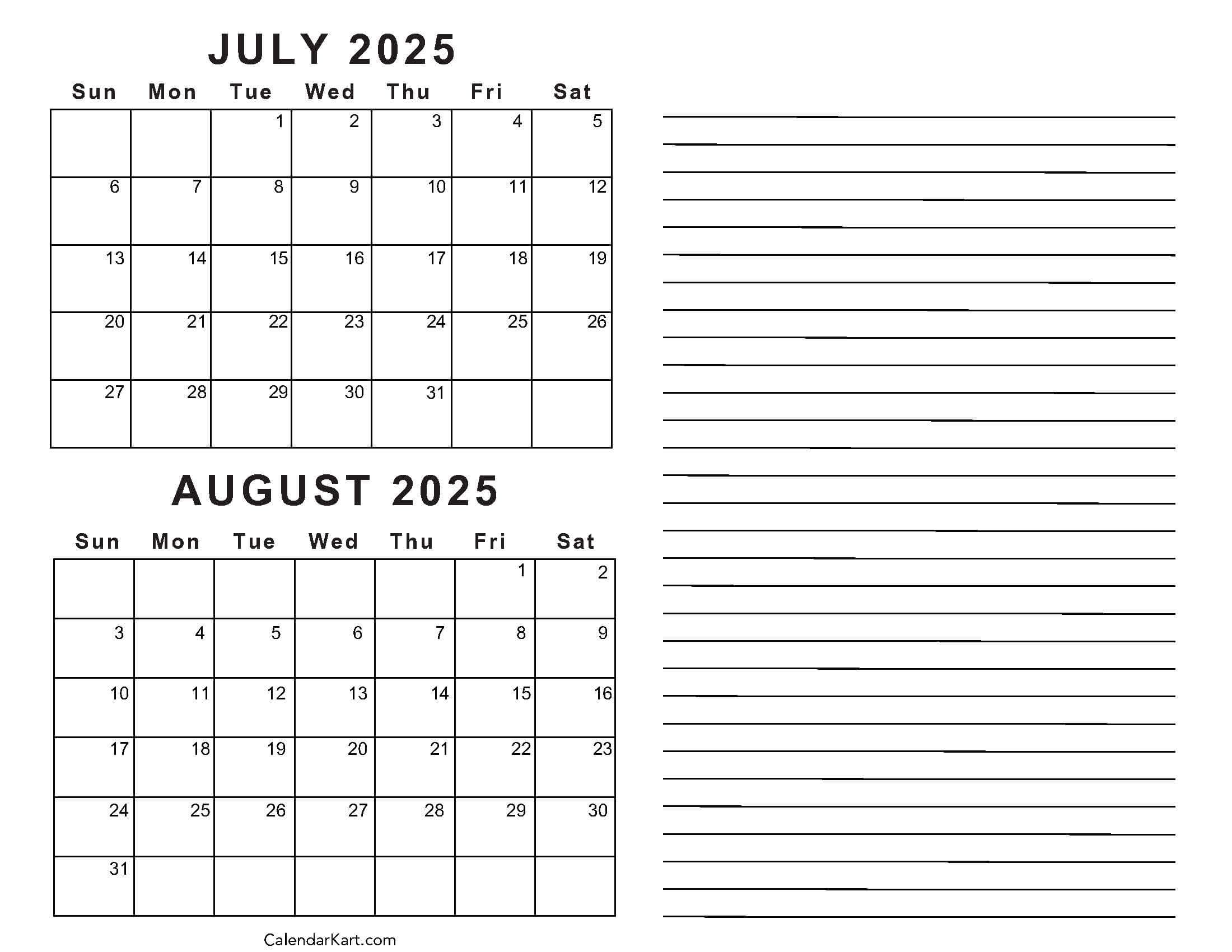 August 2023 To July 2025 Calendar Printable August 2023 To July 2025 Calendar Printable