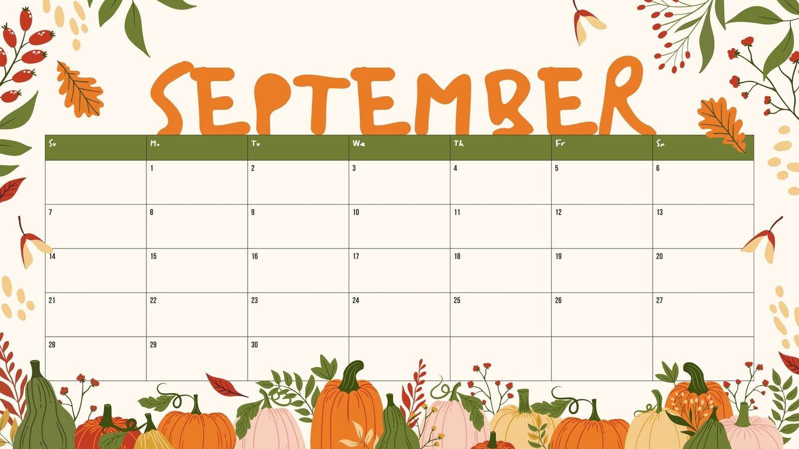 Free Printable September 2025 Calendar Templates Canva