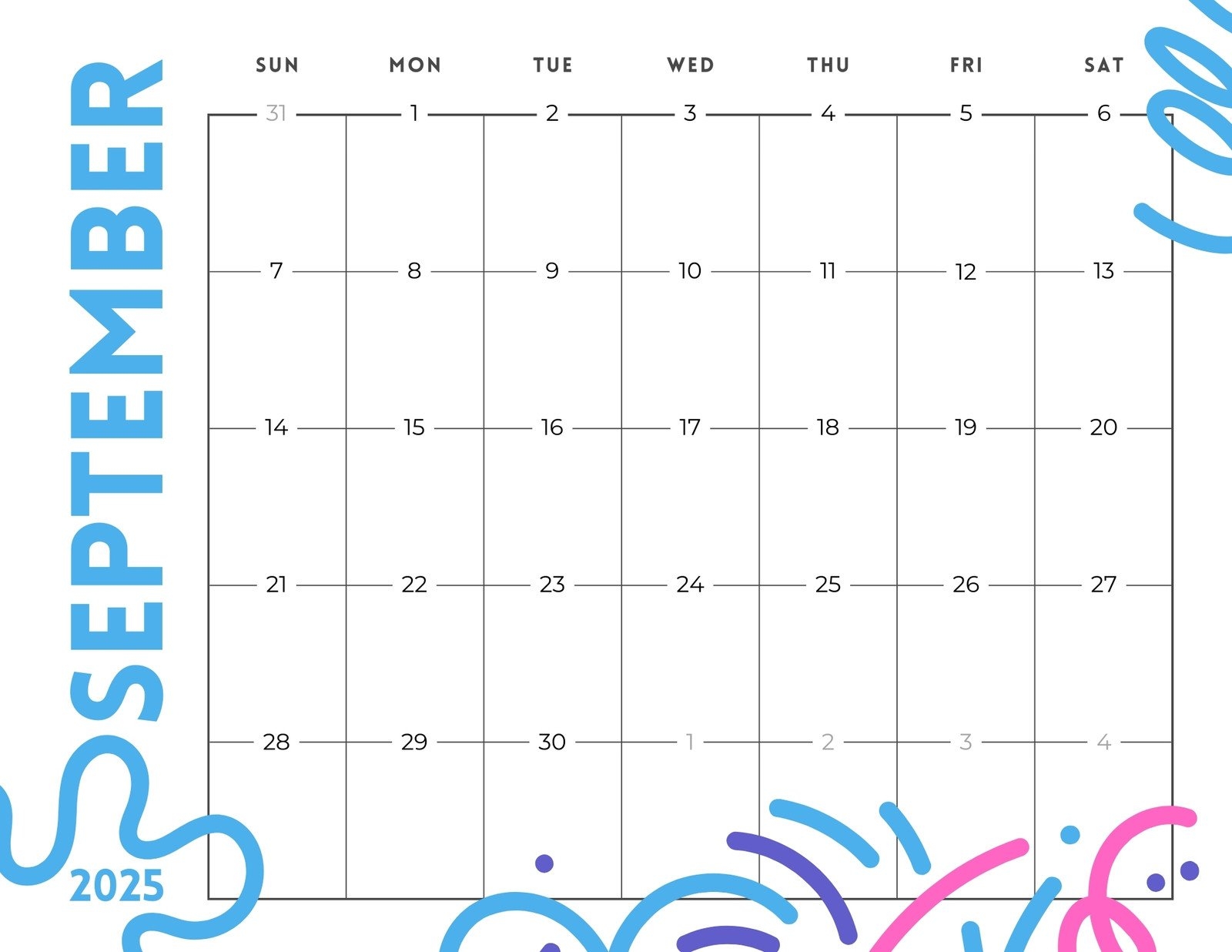 Social Media Calendar For September 2025