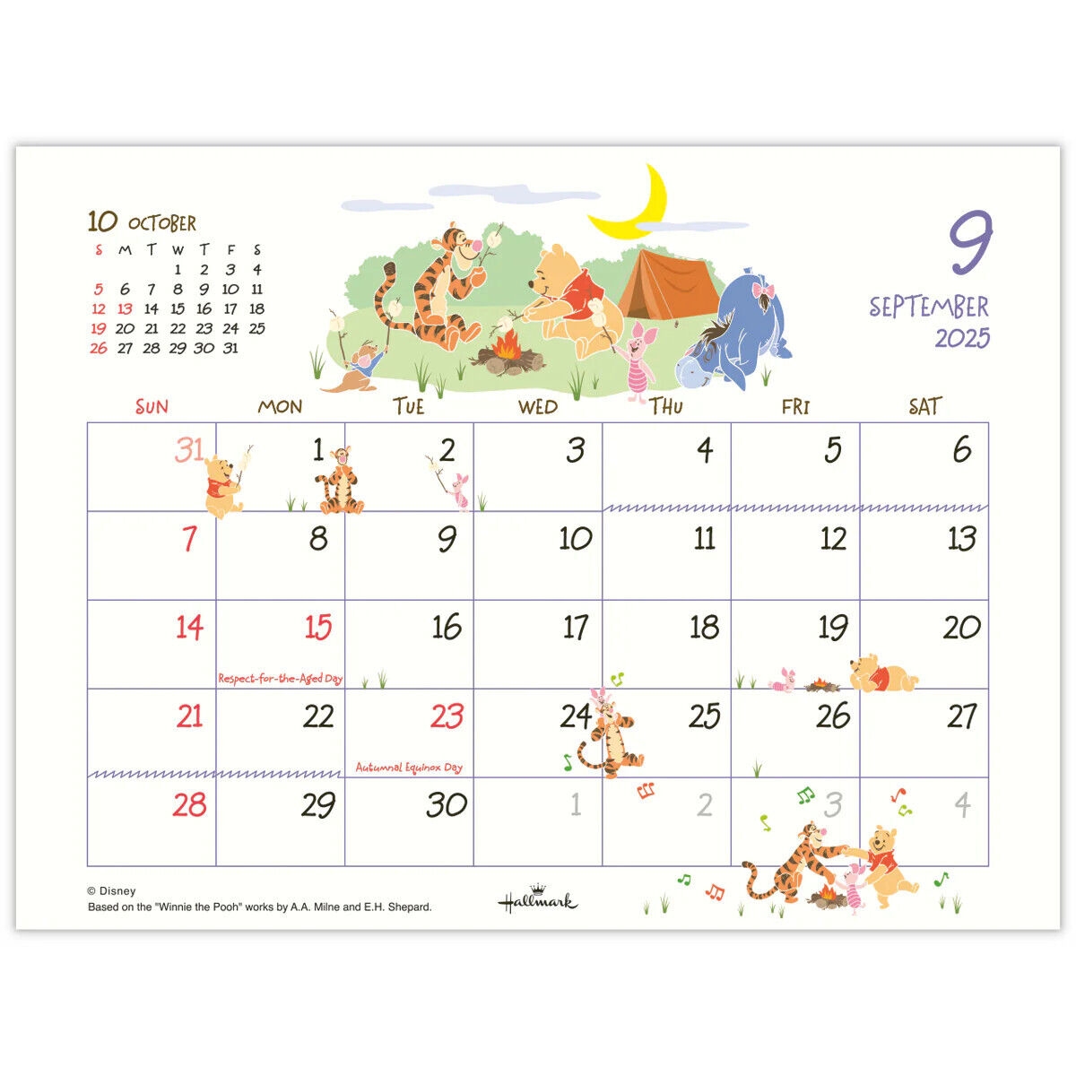 Hallmark Disney Winnie The Pooh 2025 Calendar Wall Hanging Large 834 692