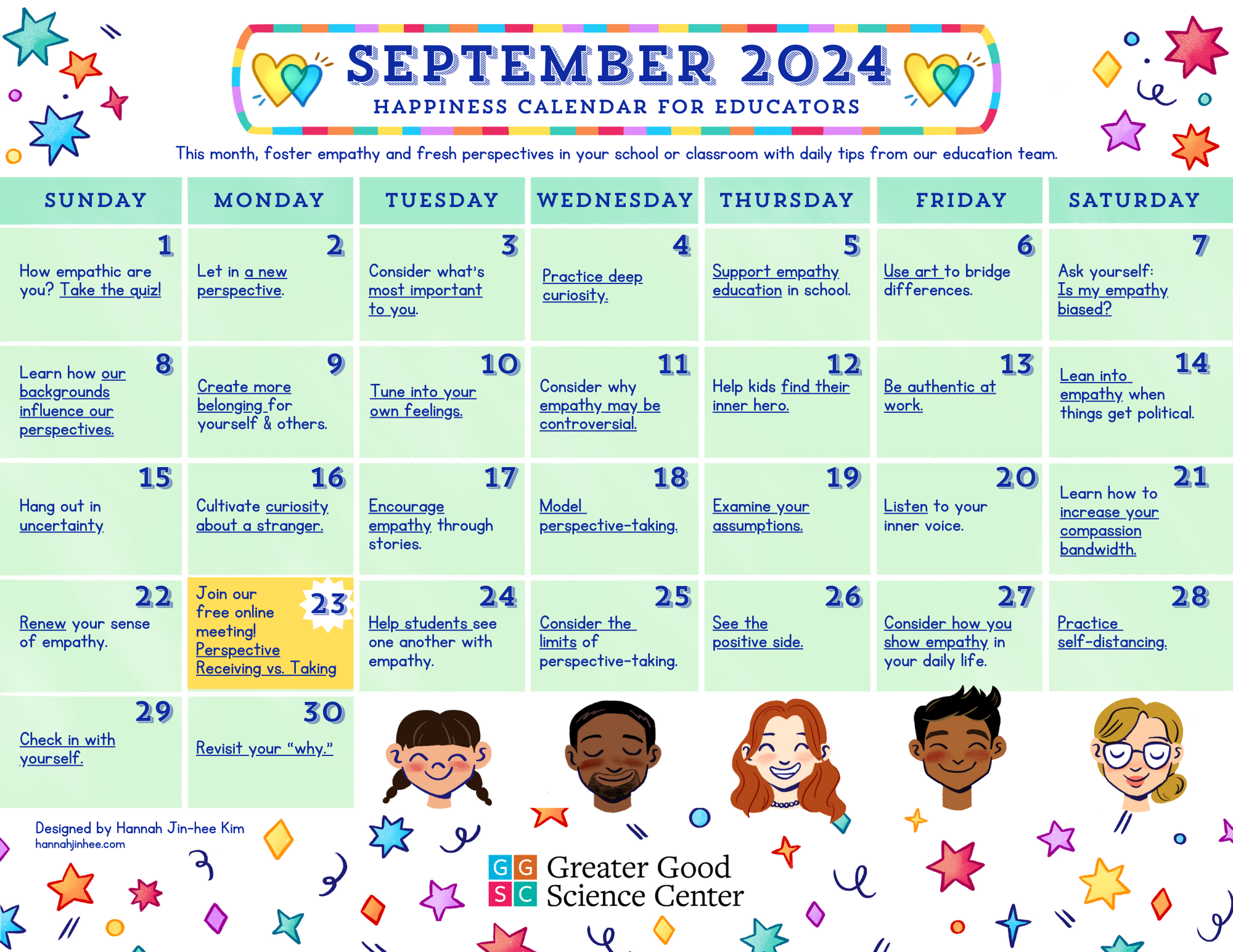 Happiness Calendar September 2025