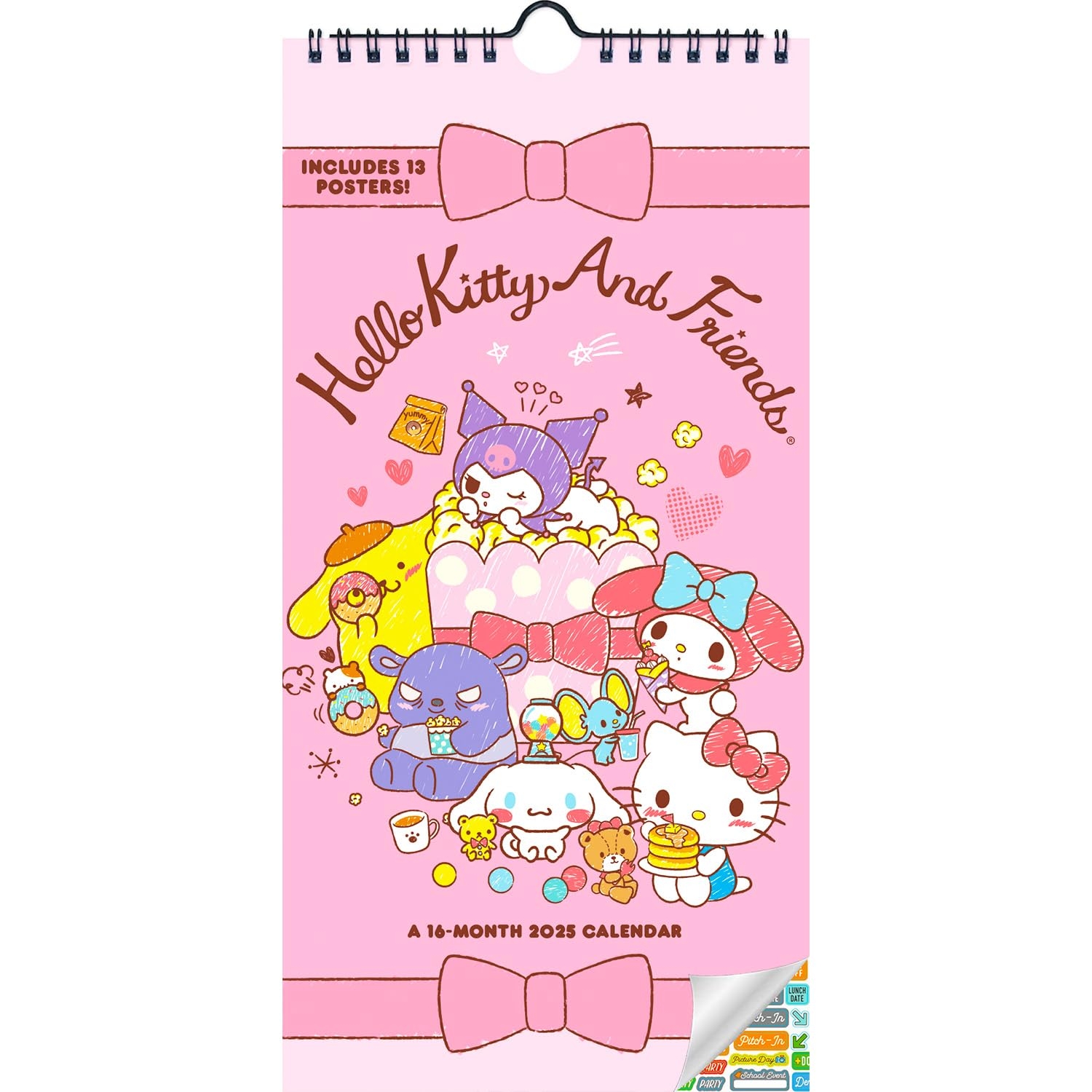 Hello Kitty And Friends Calendar 2025 Deluxe 2025 Hello Kitty And Sanrio Mini Poster Calendar Calendar Bundle With Over 100 Calendar Stickers Hello Kitty Gifts Office Supplies Amazon co uk Stationery U0026 Office Supplies