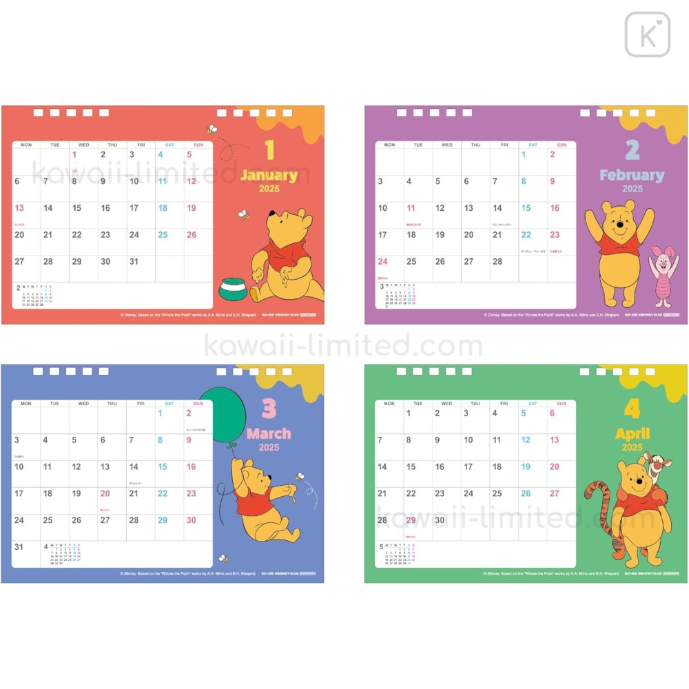 Winnie The Pooh Calendar 2025 October
