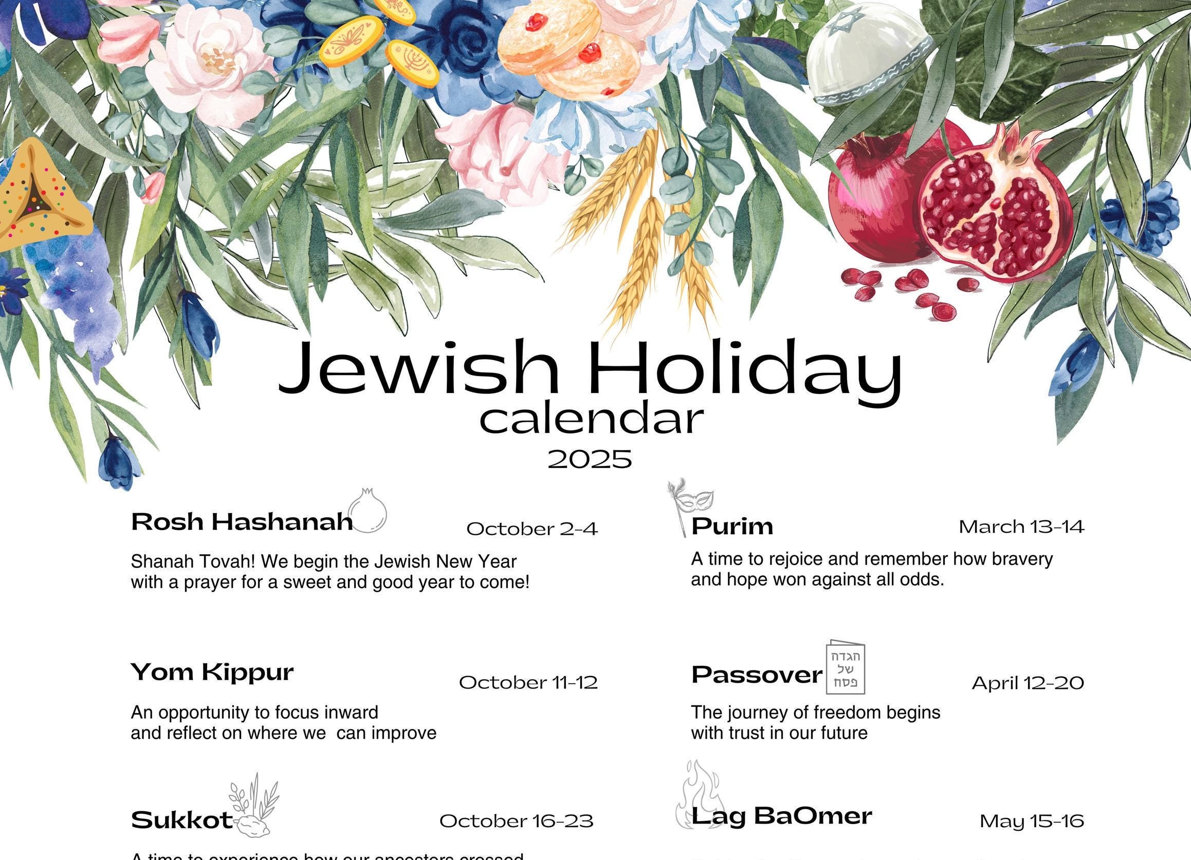 October 2025 Calendar Jewish Holidays