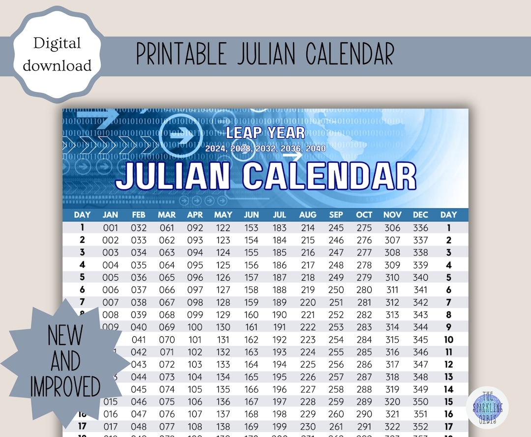 Printable Julian Calendar 2025 Pdf Download