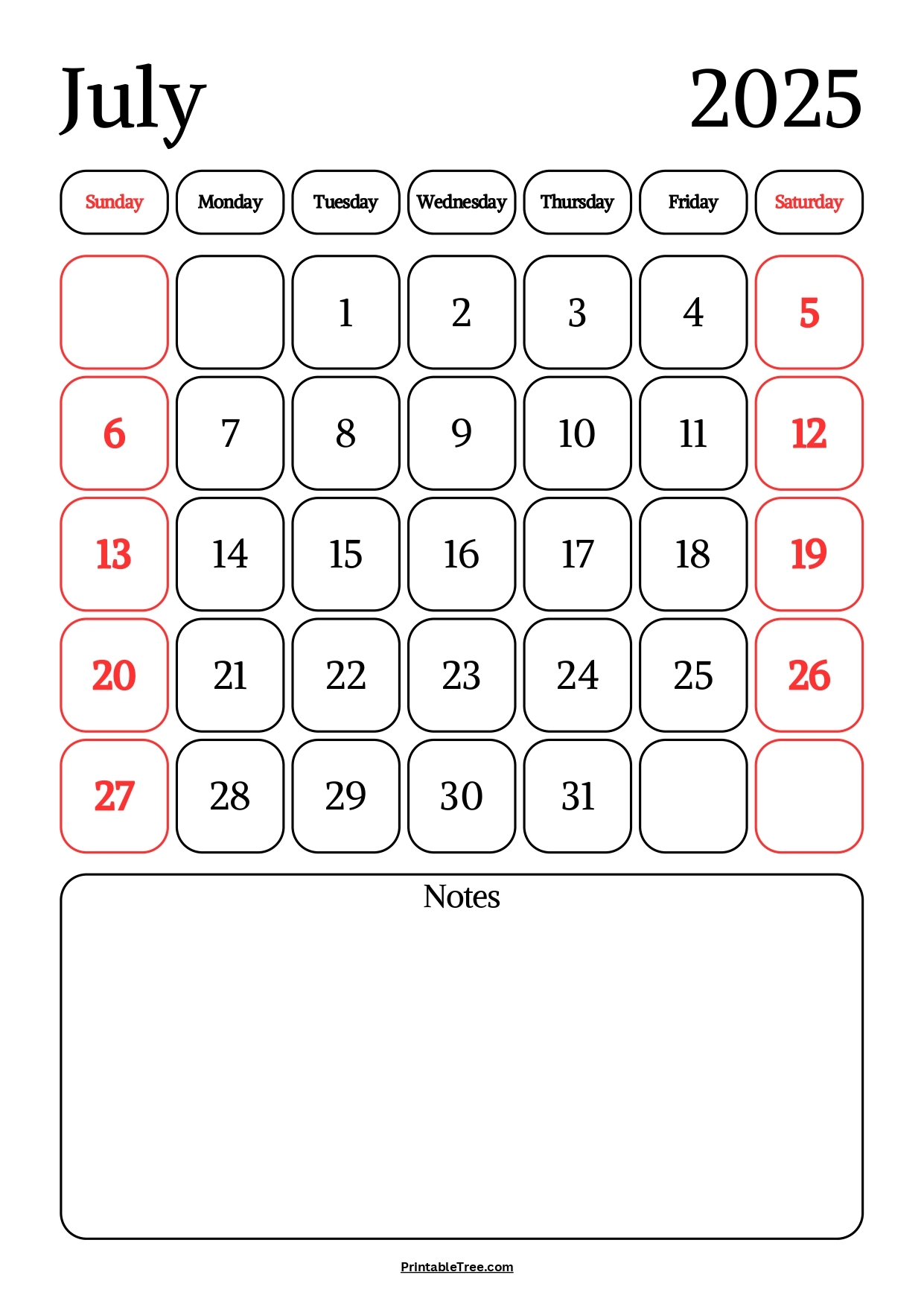 July 13th 2025 Calendar