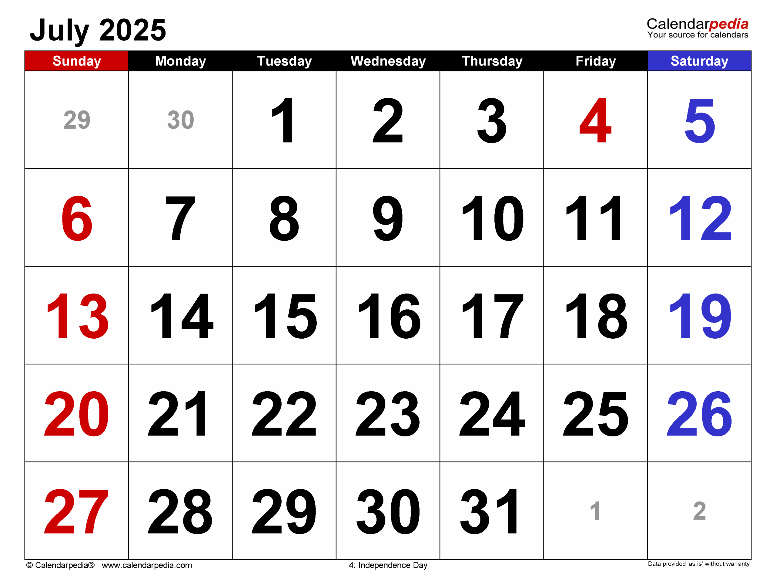 Calendar Iulie August 2025