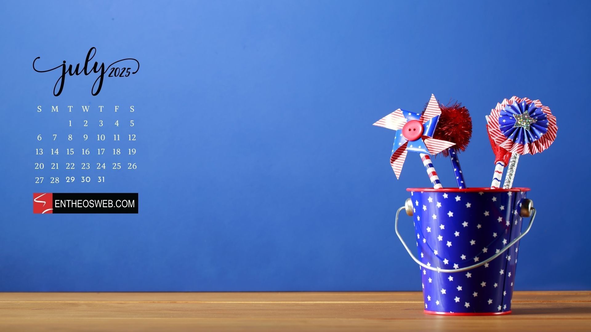 2025 July Calendar Wallpaper