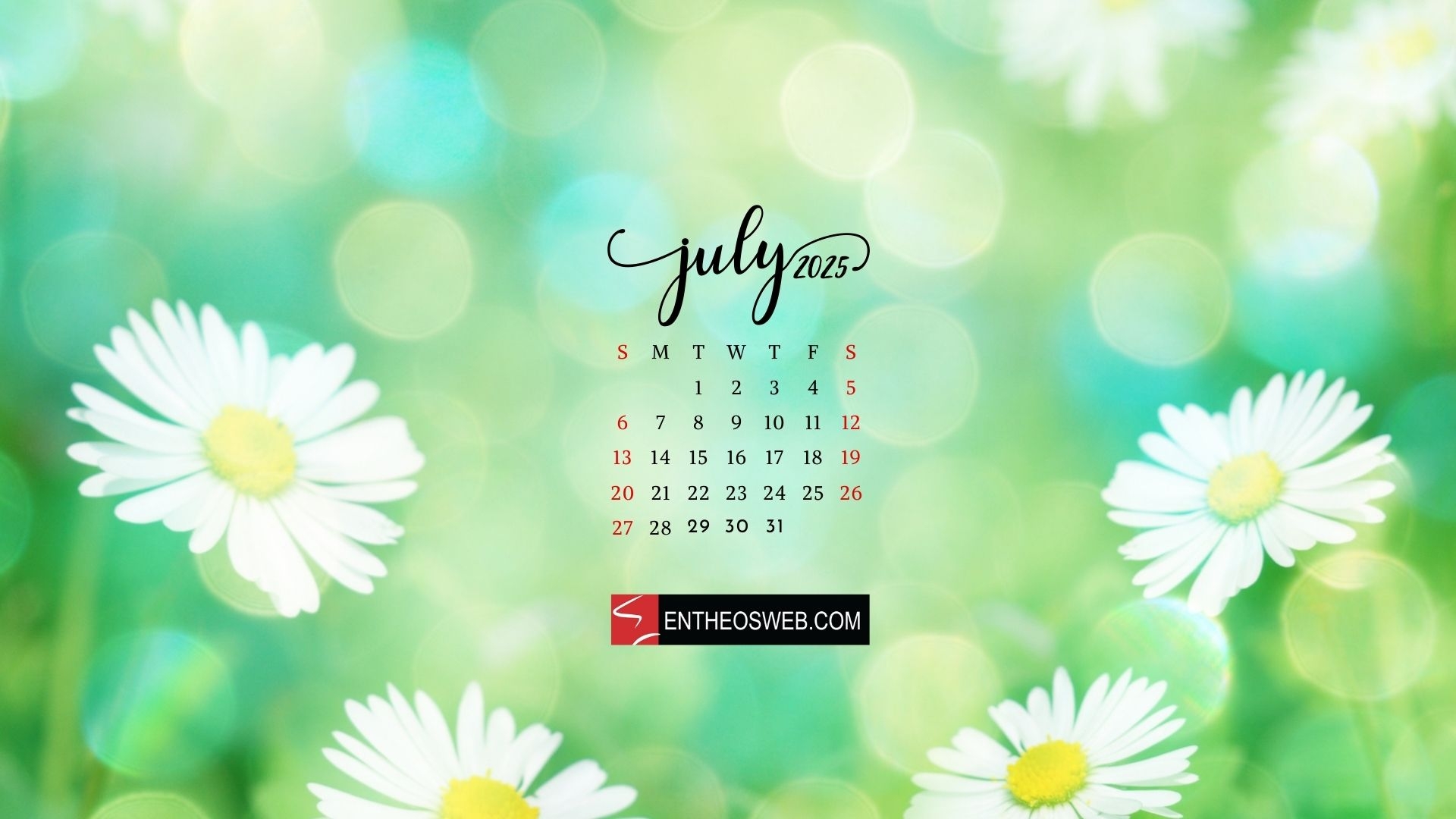 July Desktop Wallpaper Calendar 2025