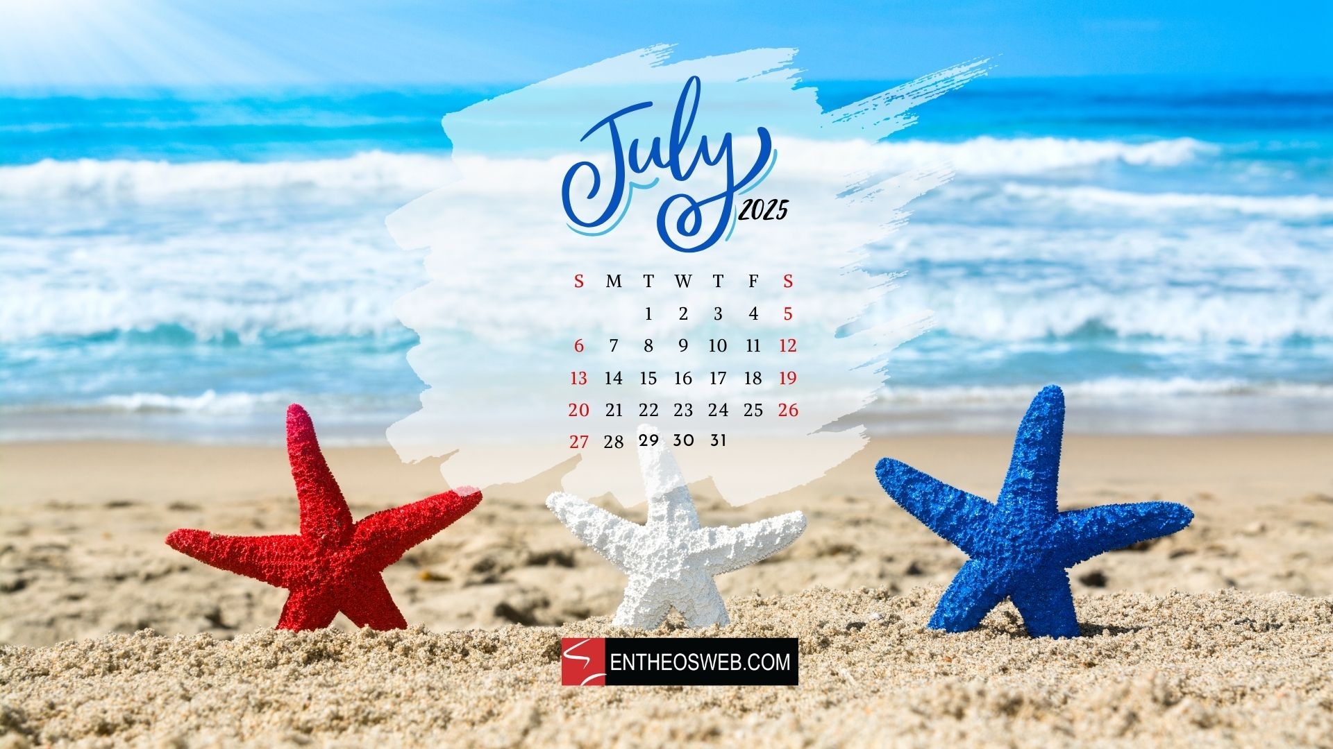 July Calendar Desktop Background 2025