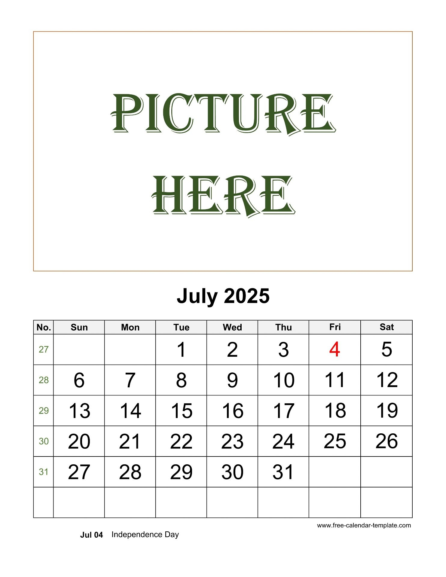 July Events Calendar 2025