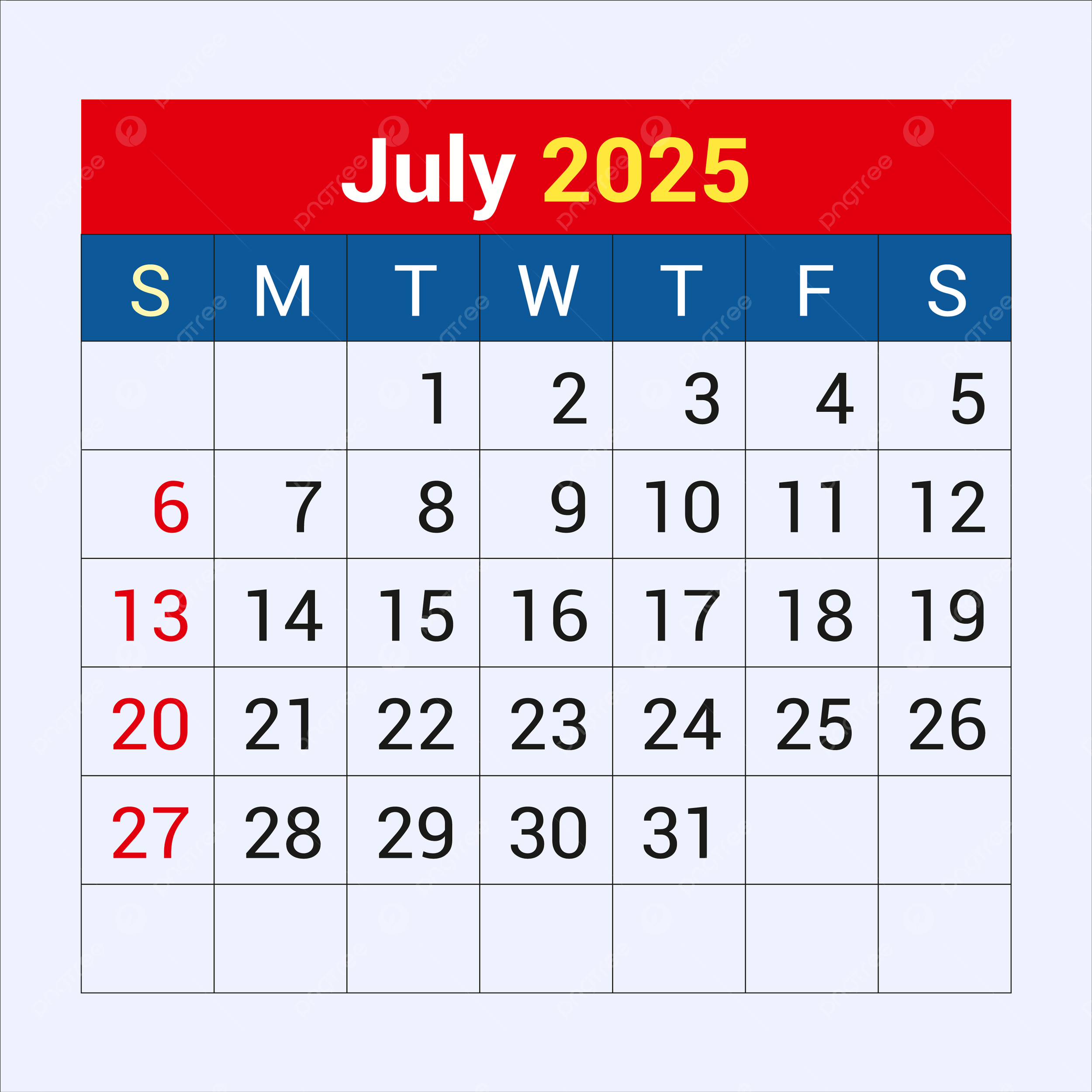 July 5th 2025 Calendar