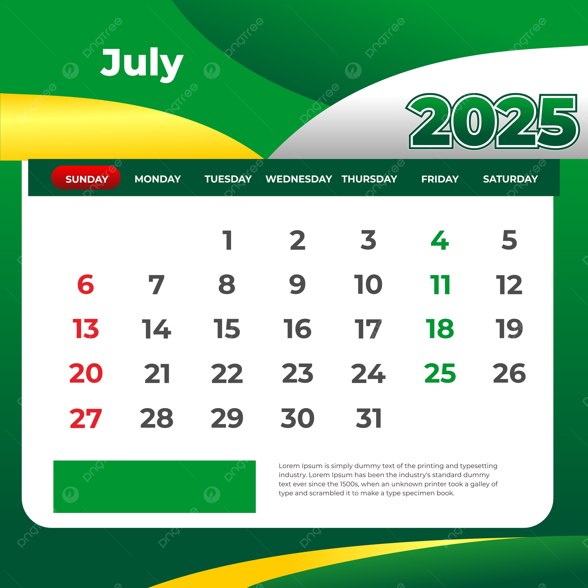 Kalender Juli 2025 Siap Cetak Vektor Templat Untuk Unduh Gratis Di Pngtree