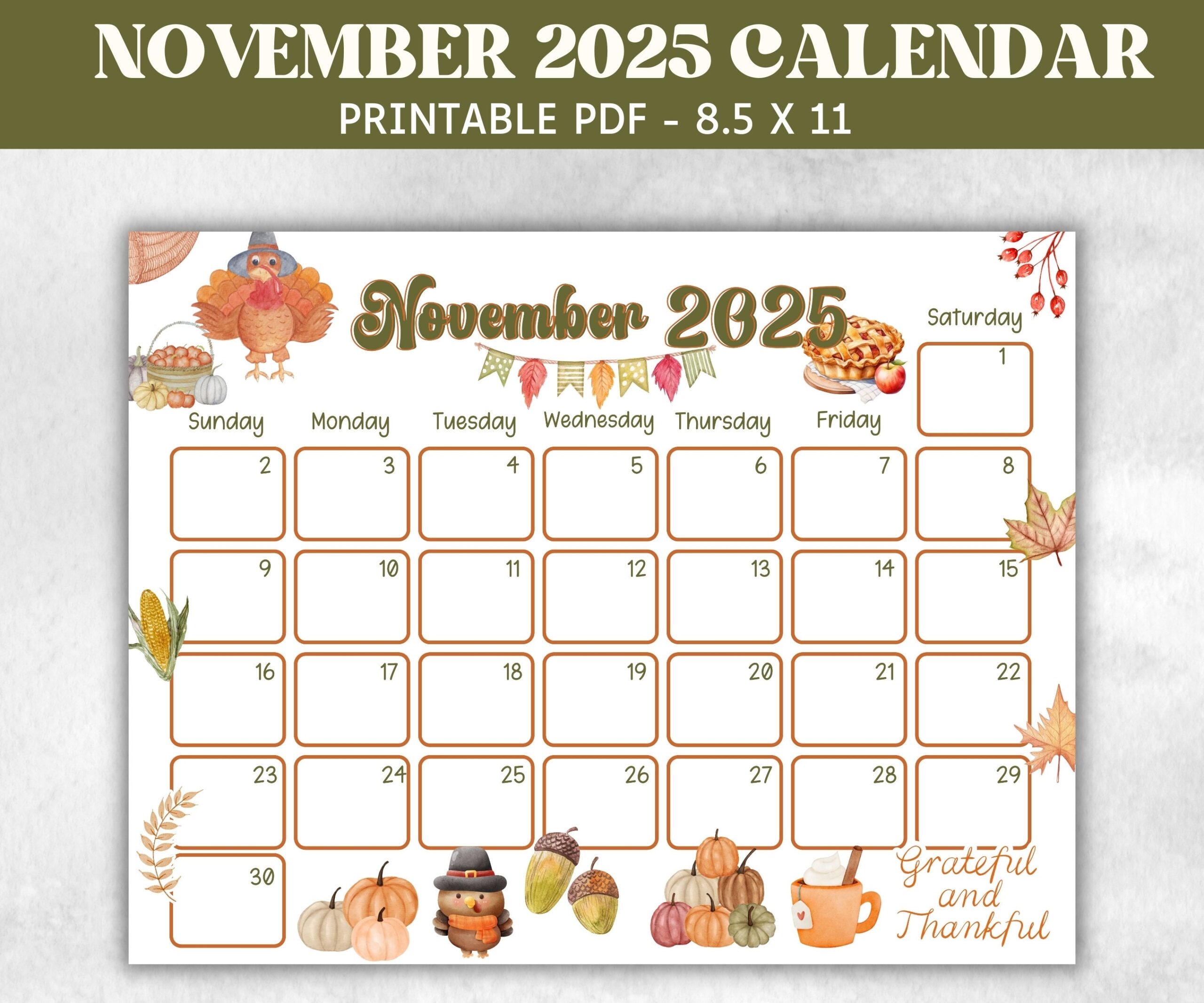 Kids November 2025 Calendar Printable 2025 Calendar Homeschool 