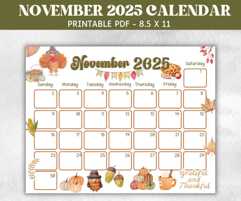 Kids November 2025 Calendar Printable 2025 Calendar Homeschool Preschool Calendar Board Children s Monthly Planner Thanksgiving Calendar Etsy Australia