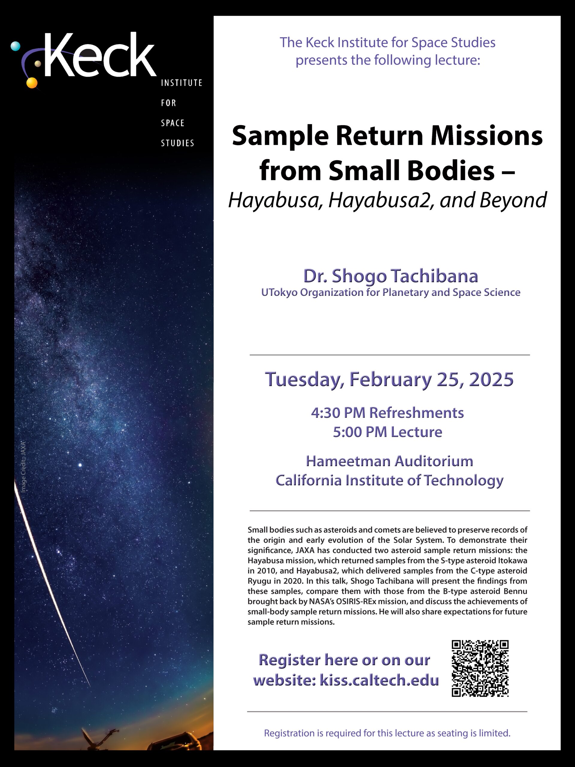 LECTURES Keck Institute For Space Studies