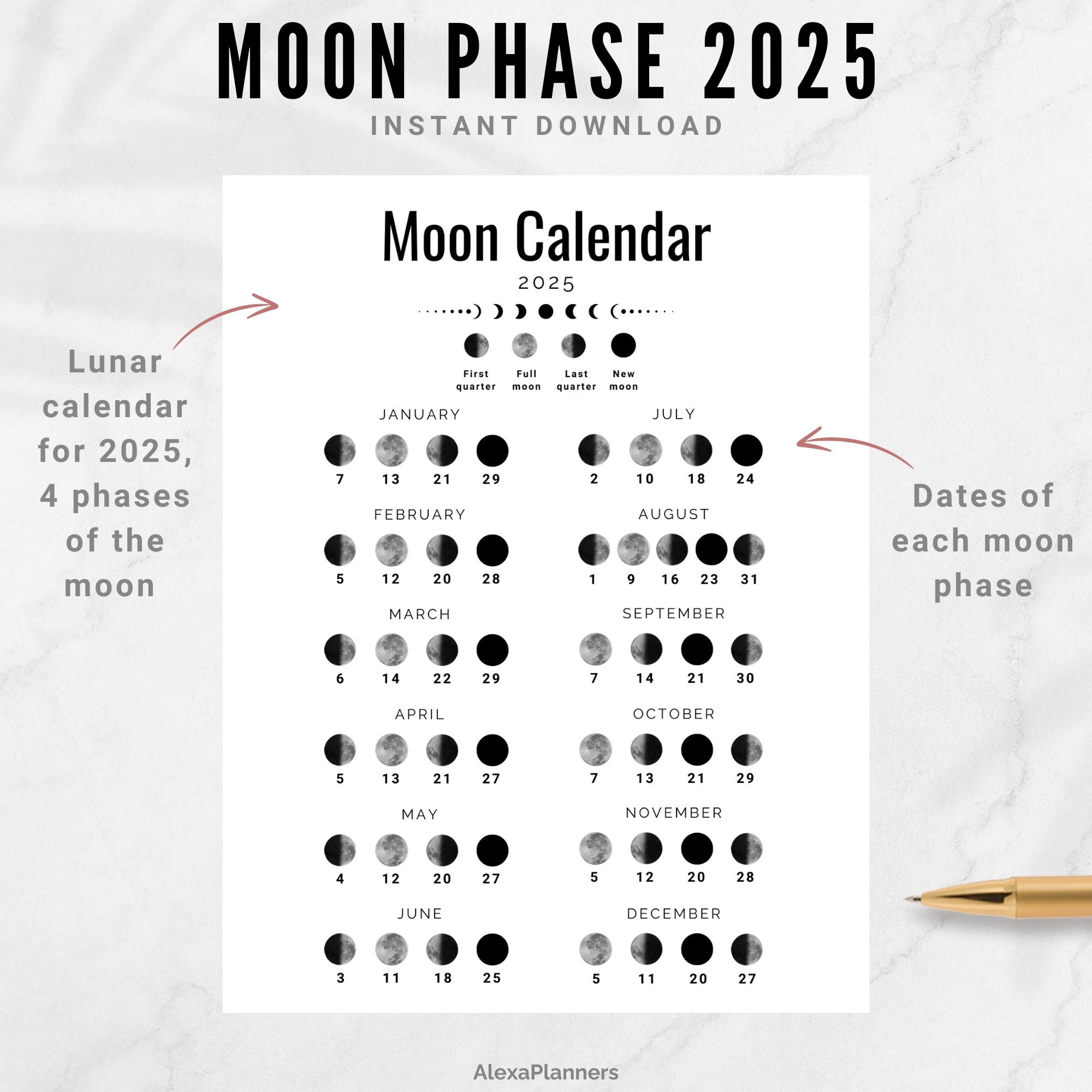 October 2025 Calendar With Moon Phases